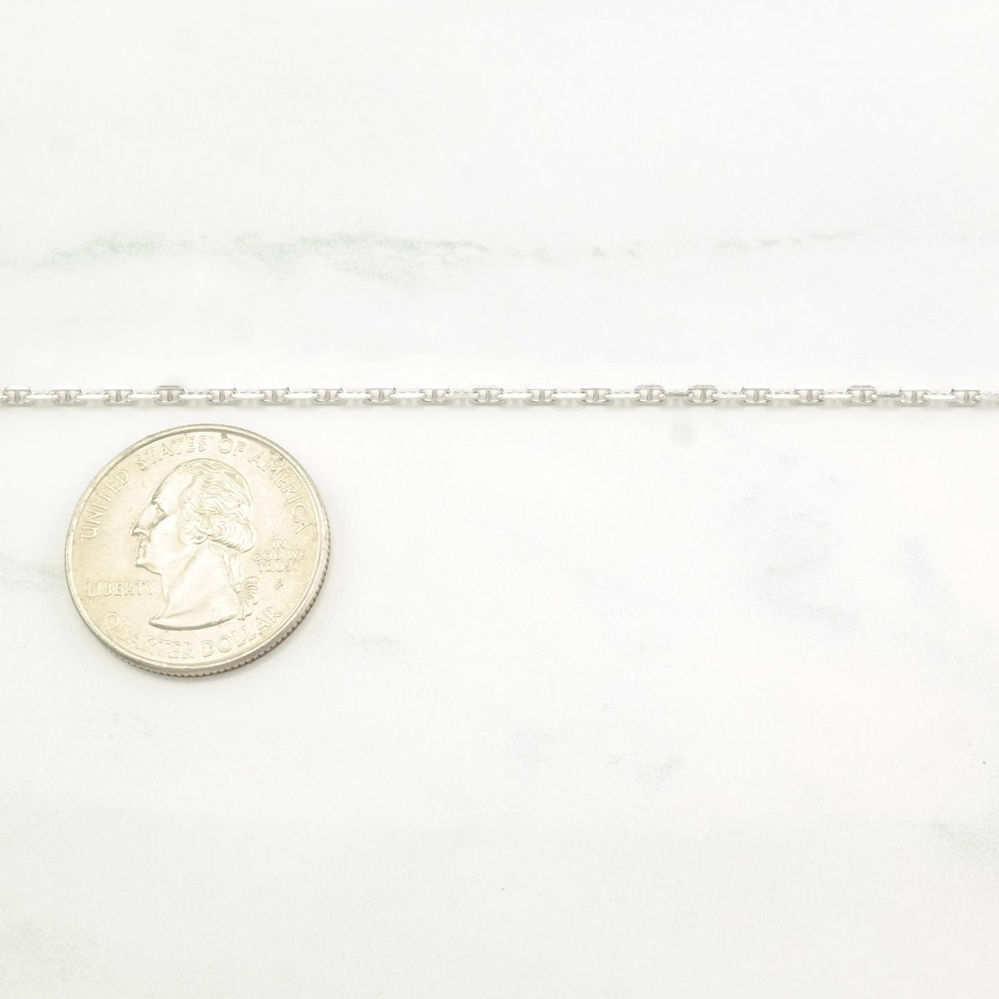 Vintage Sterling Silver Mariner Link 2mm, Adjustable Necklace