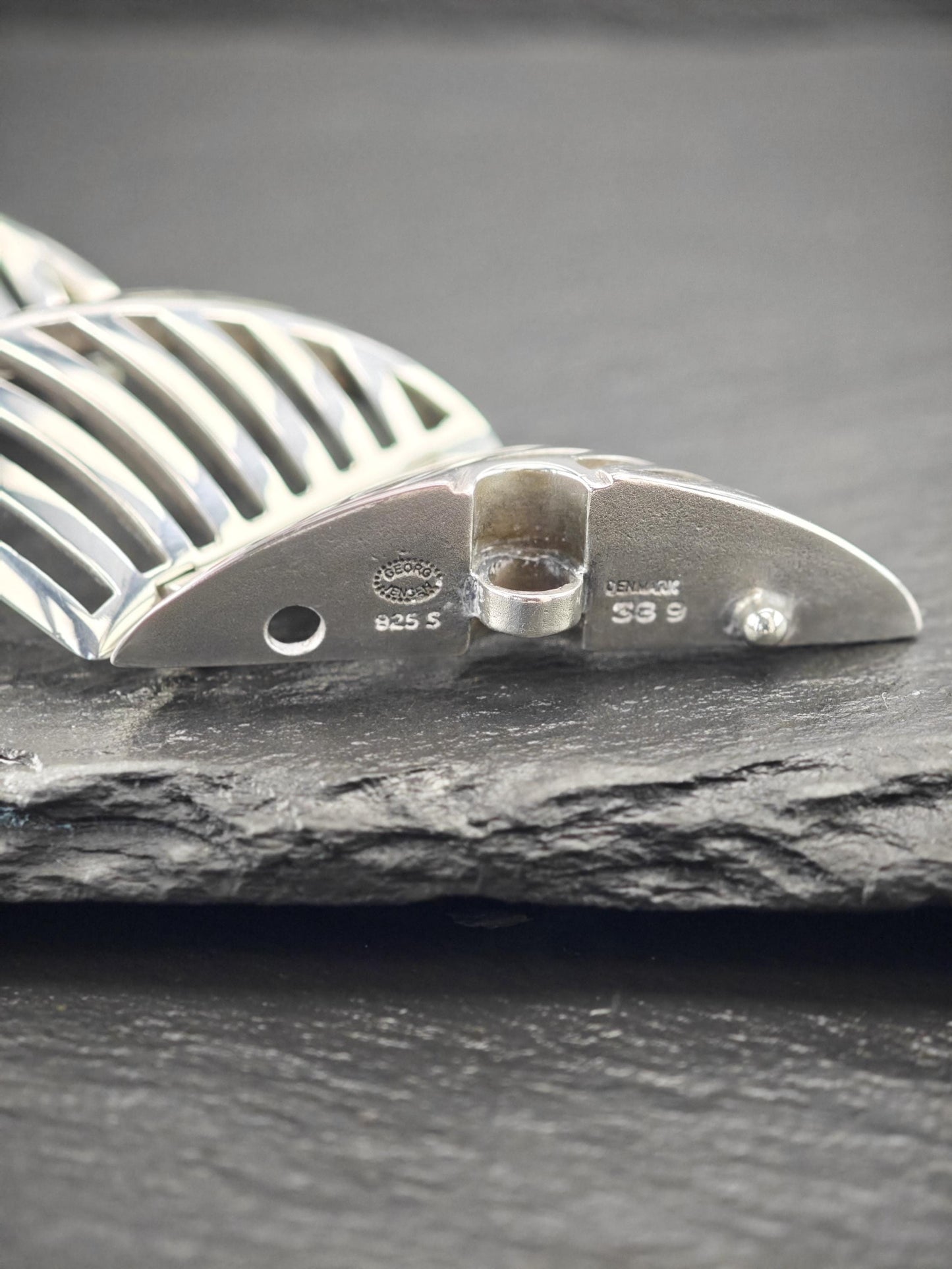 Georg Jensen 389 Grates Abstract Modernist Link Bracelet Sterling Silver