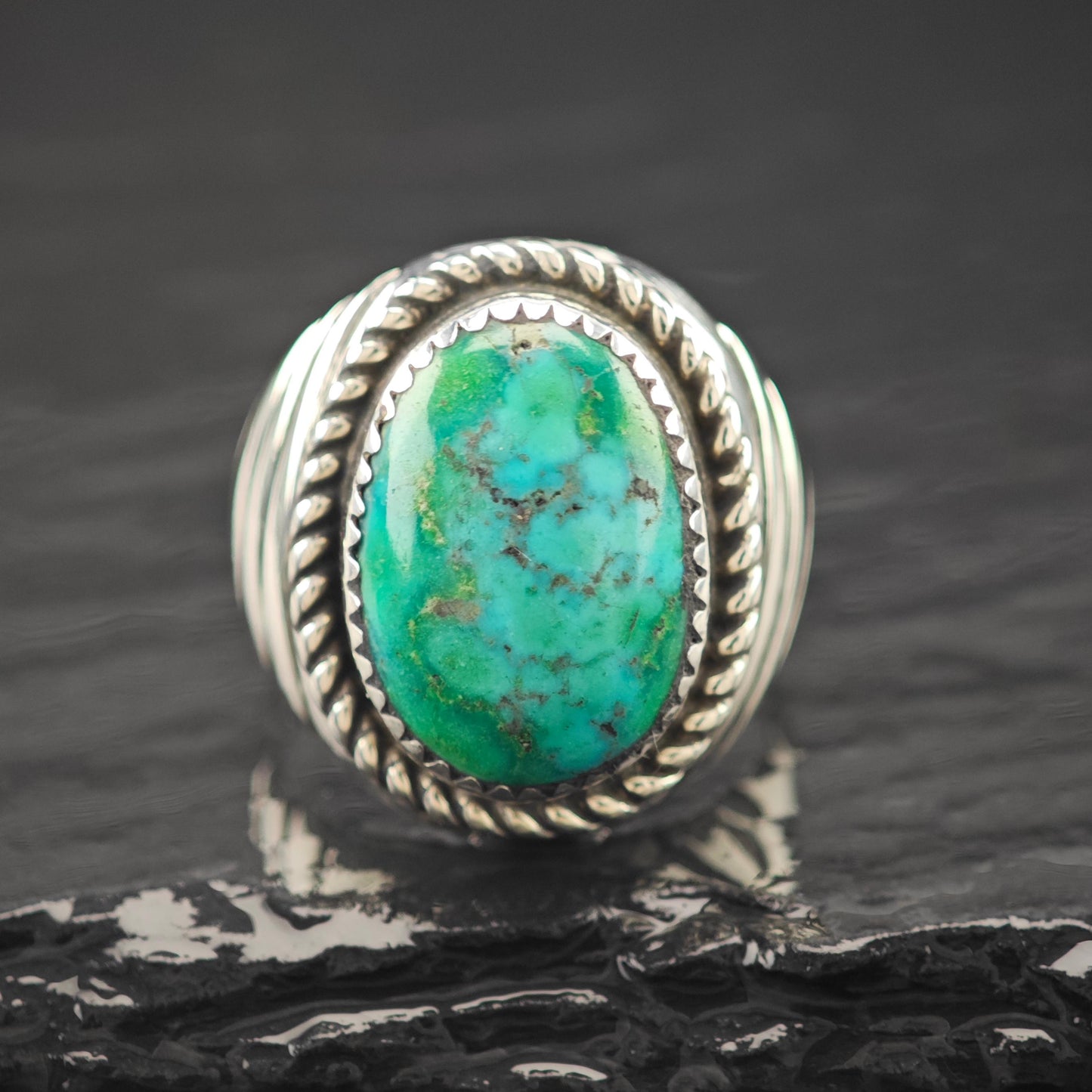 Large Turquoise Ring Sterling Silver Native American