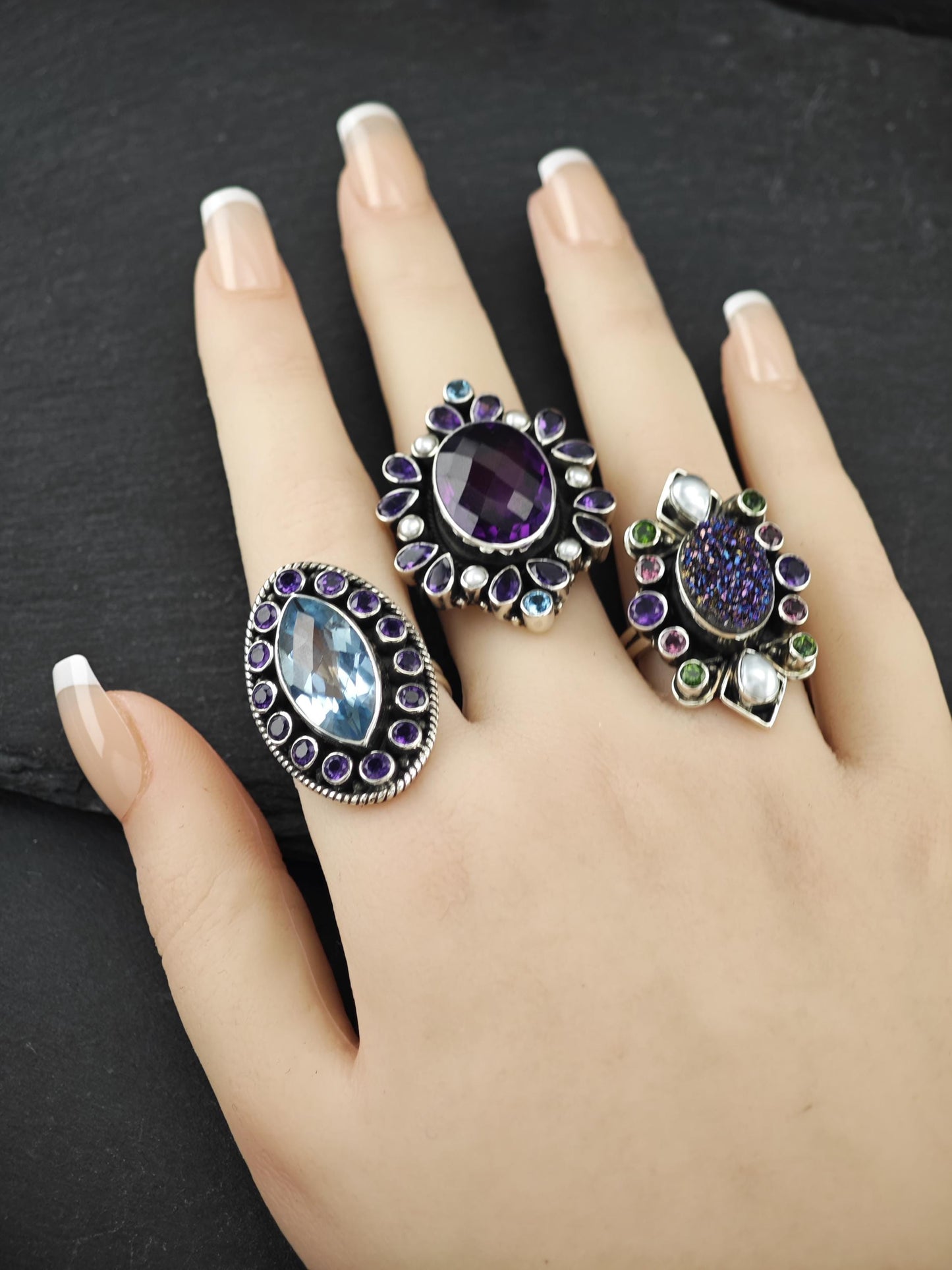 Vintage Nicky Butler Amethyst Ring Sterling Silver
