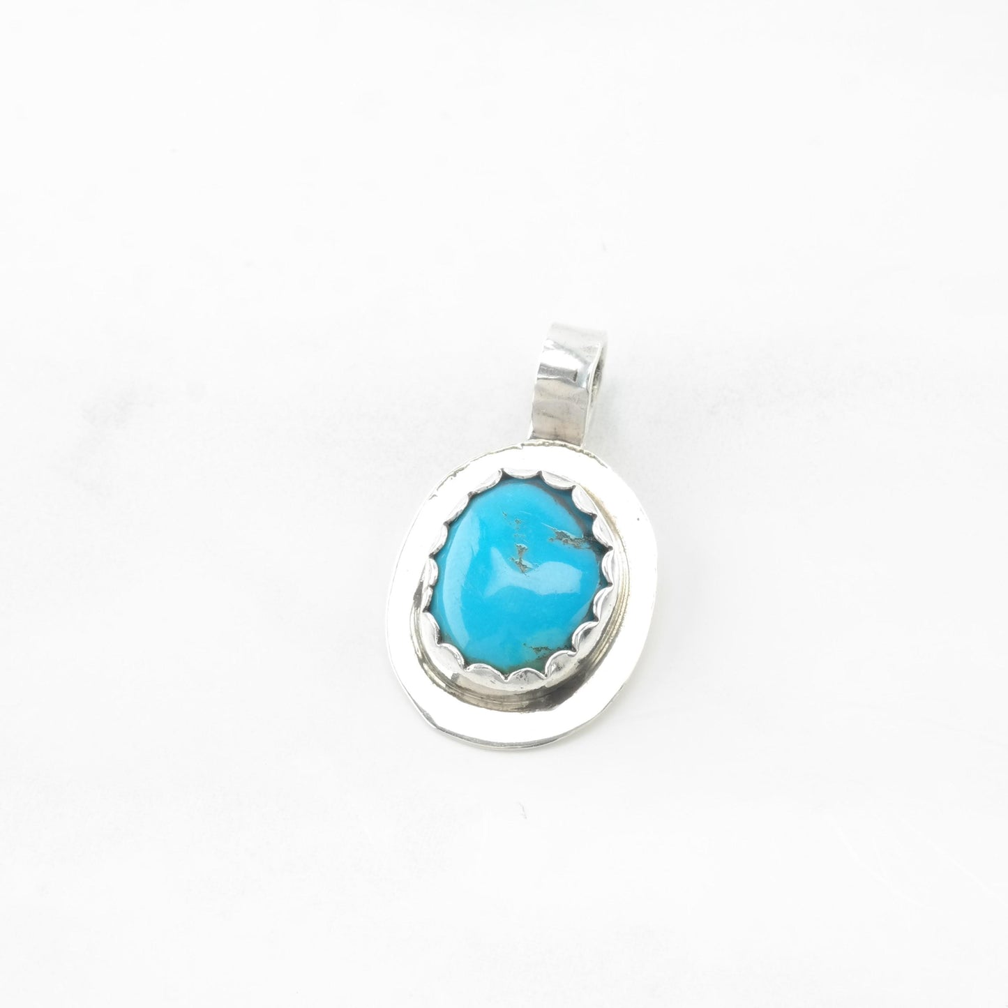 Vintage Southwest Turquoise Sterling Silver Pendant
