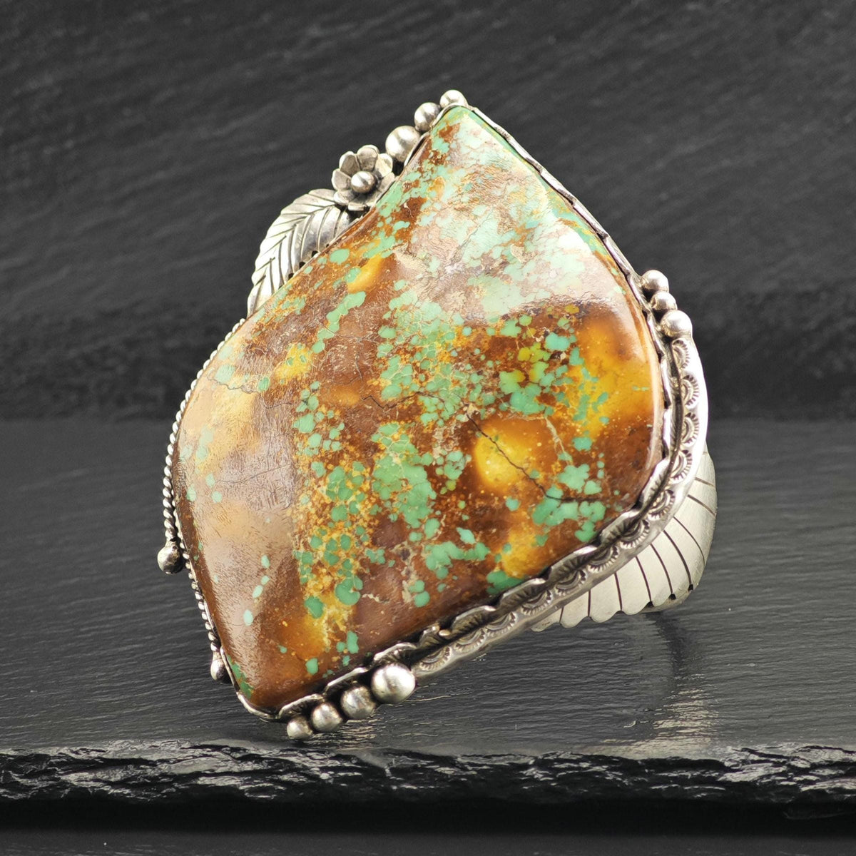 AS IS SW Stabilized Large Turquoise Sterling Silver Cuff Sz 6 1/2" BR3114