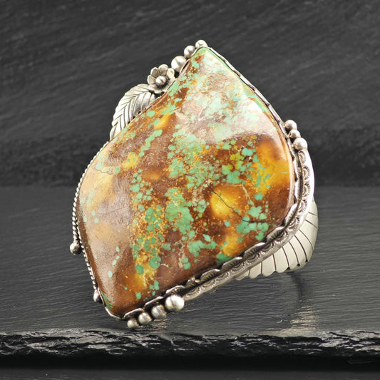 AS IS SW Stabilized Large Turquoise Sterling Silver Cuff Sz 6 1/2" BR3114