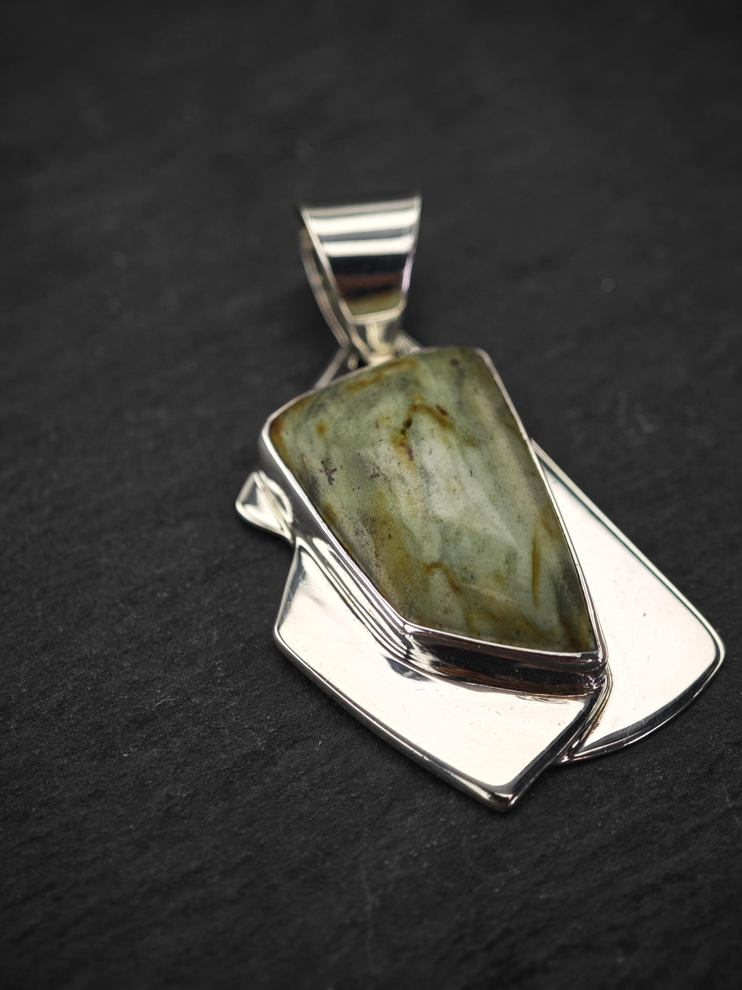 DTR Green Gemstone Pendant Sterling Silver