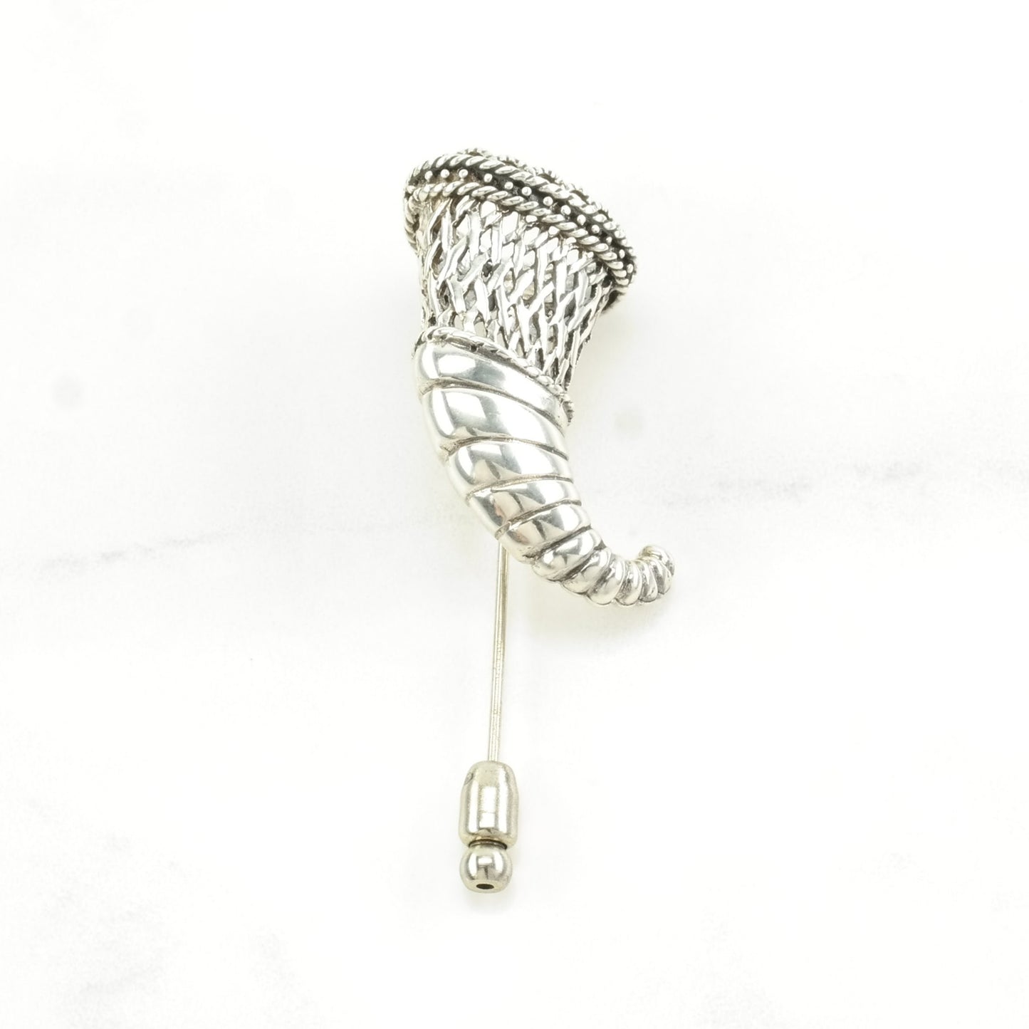 Silver Brooch Cornucopia Sterling B1849
