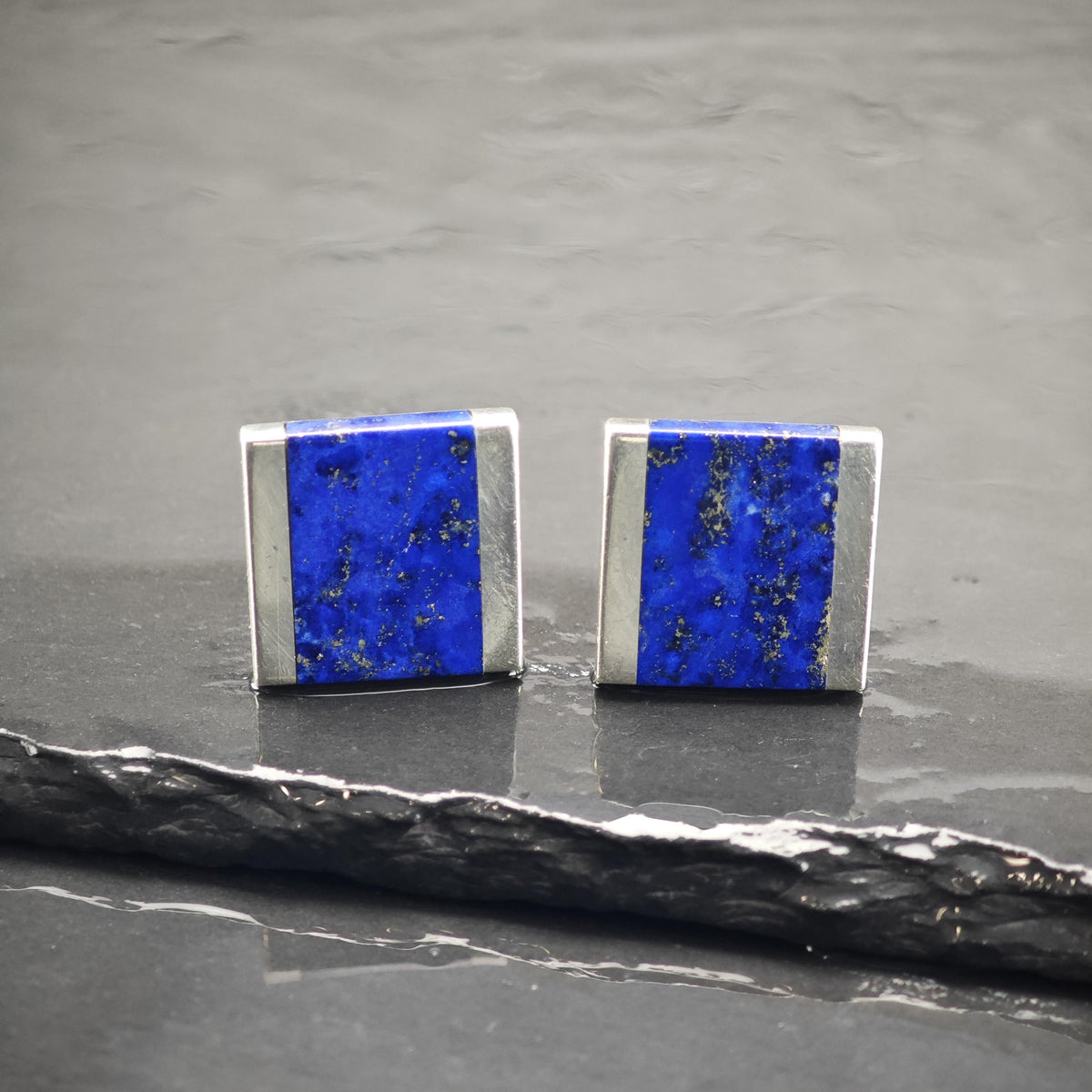Square Lapis Lazuli Sterling Silver Cufflinks MISC0430