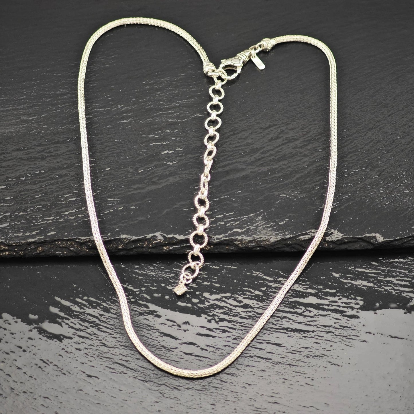 Vintage Sarda Sterling Silver Snake Chain Necklace Adjustable 24" N2644