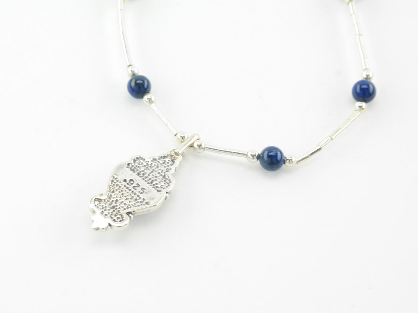 Southwest Sterling Silver Blue Lapis Lazuli Beaded Necklace