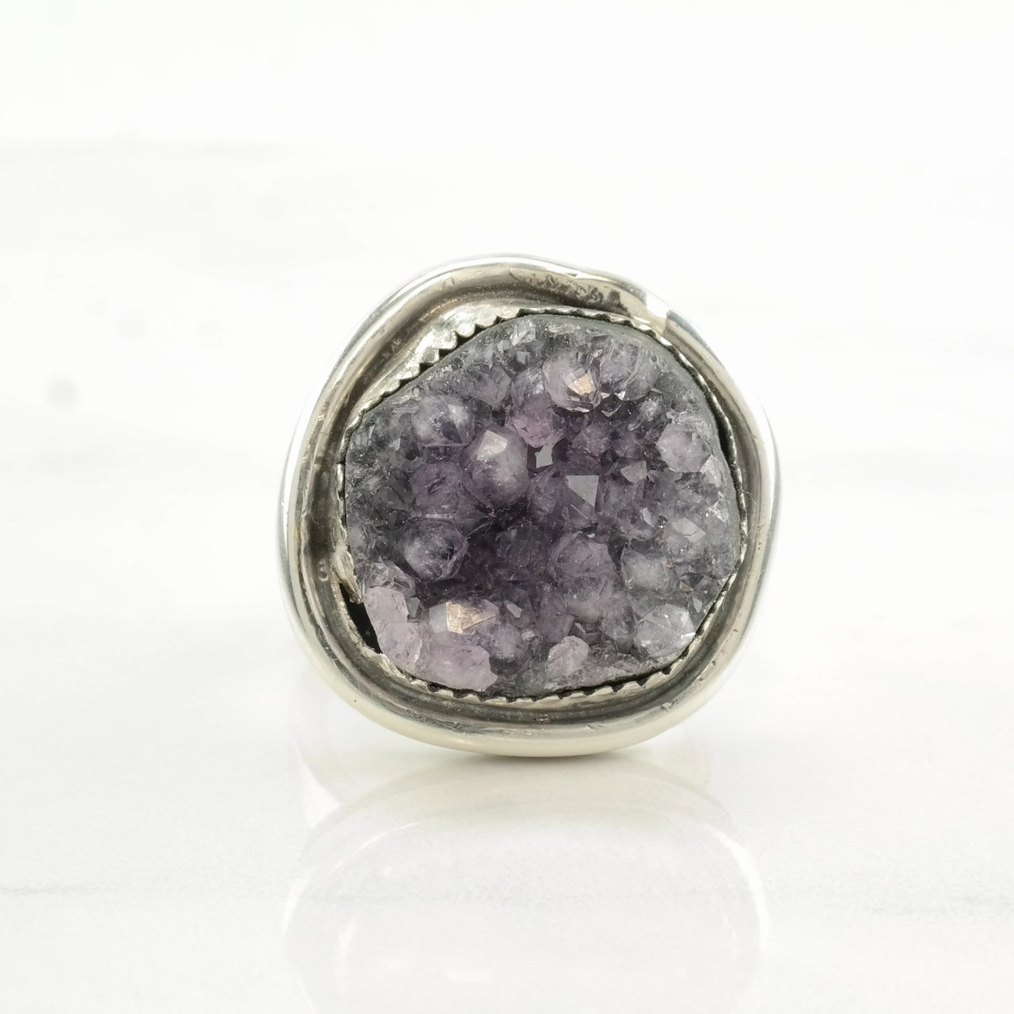 Tawney Cruz Ring Raw Amethyst Druzy Sterling Silver Size 8 1/4