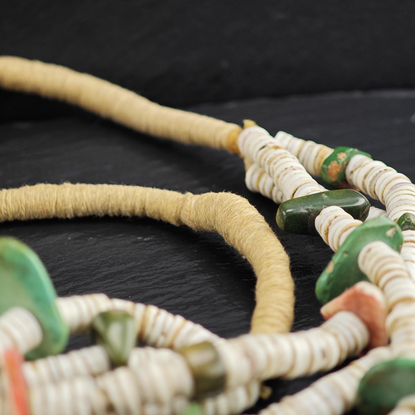 Historic Native American Multicolor Heishi Beaded Necklace N2726