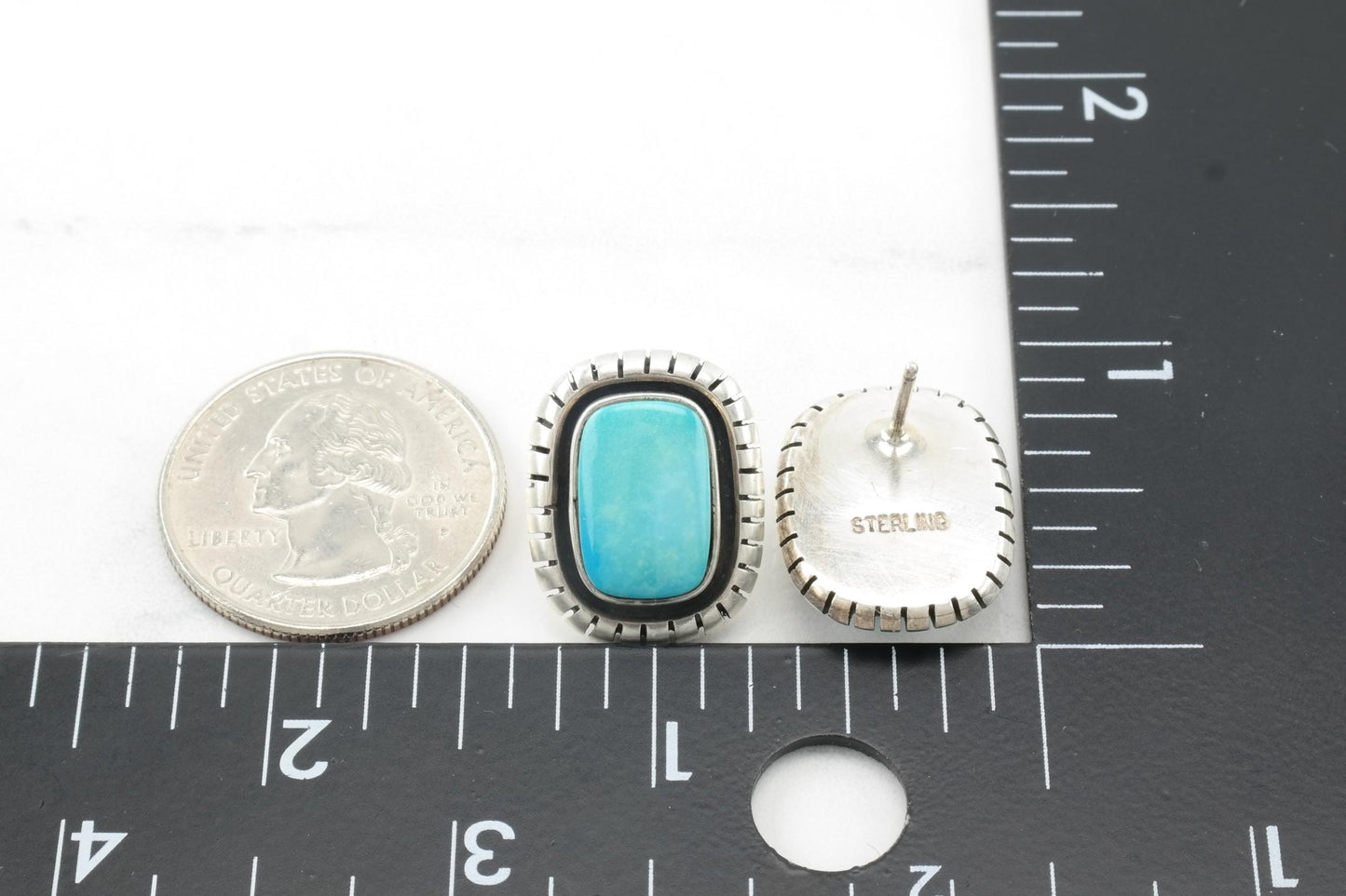 Choice of Vintage Native American Turquoise Stud Earrings Sterling Silver