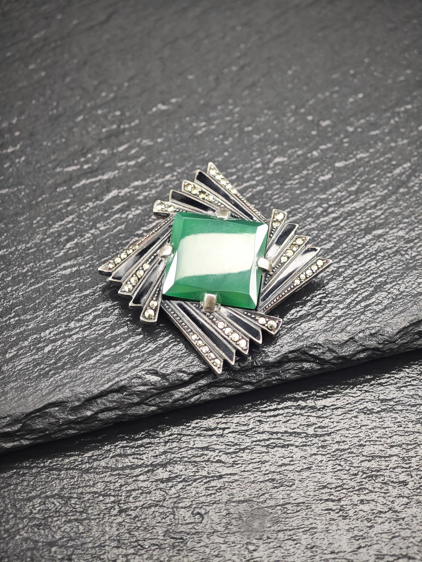 German Art Deco, Abstract Brooch Sterling Silver