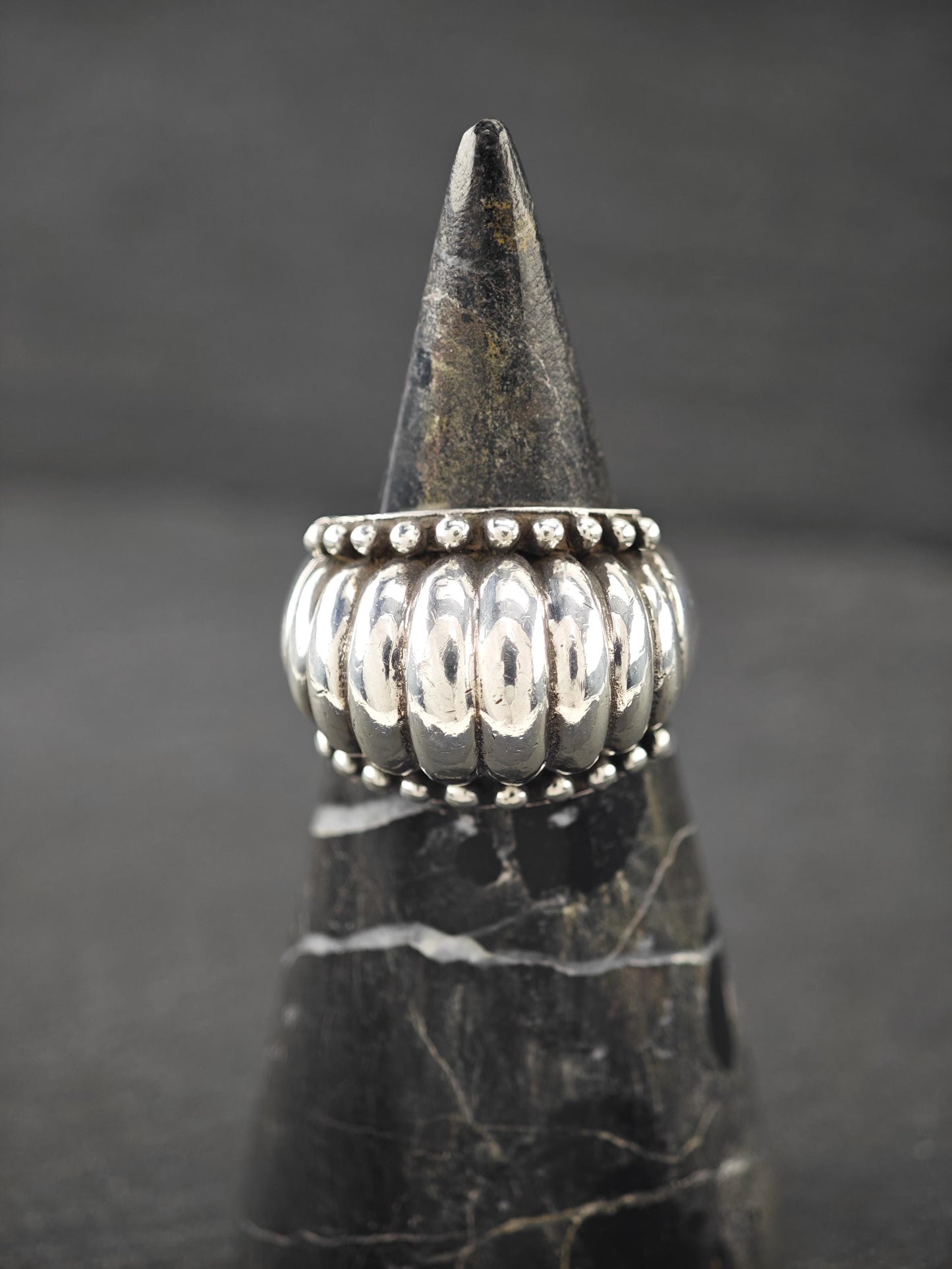 Vintage Scalloped Ring Sterling Silver