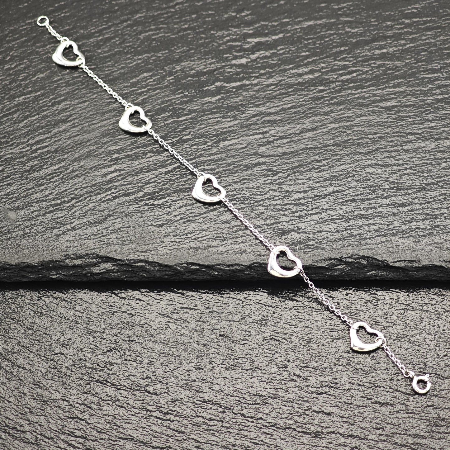 Tiffany Open Heart Bracelet Link Sterling Silver Elsa Peretti