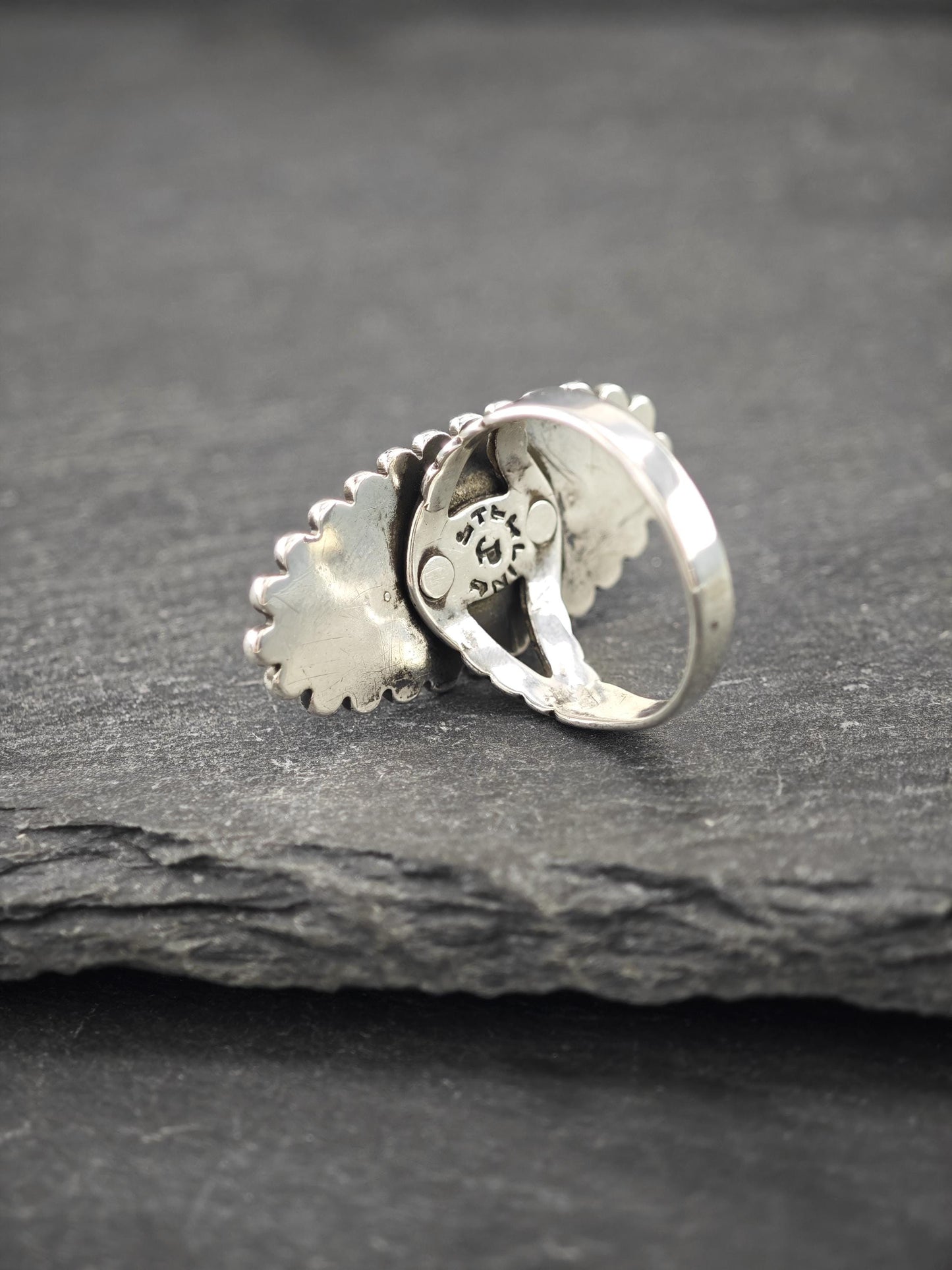 Fred Harvey Era, Block Turquoise Ring Sterling Silver
