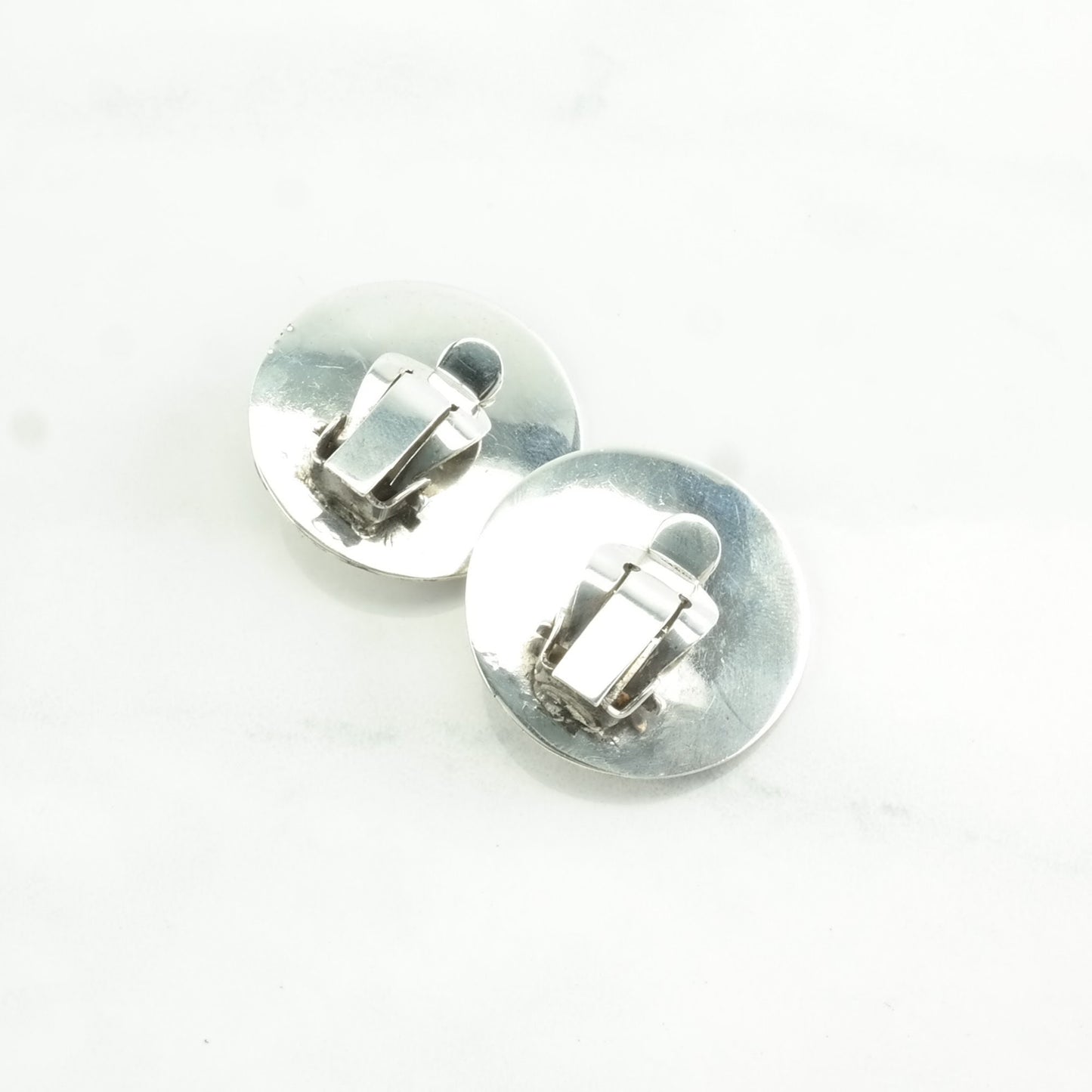 Vintage Sterling Silver Clip on Earrings Siam, God Ethnic