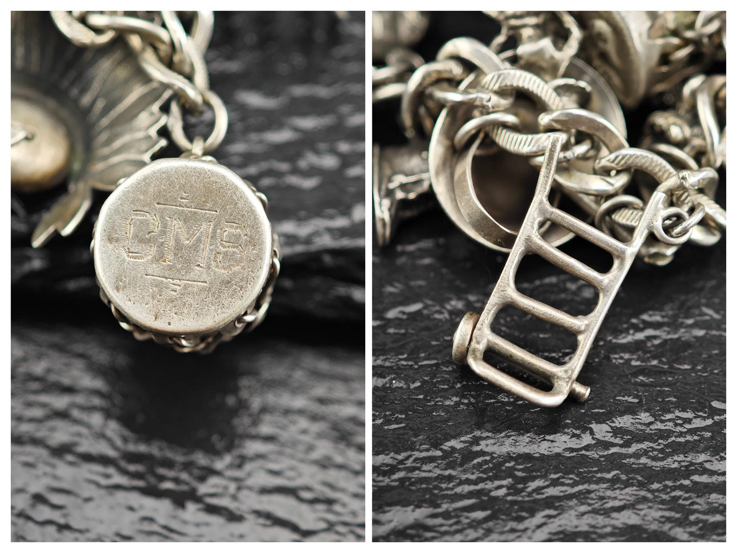 1950's Southwest Navy 23 Charm Bracelet Sterling Silver