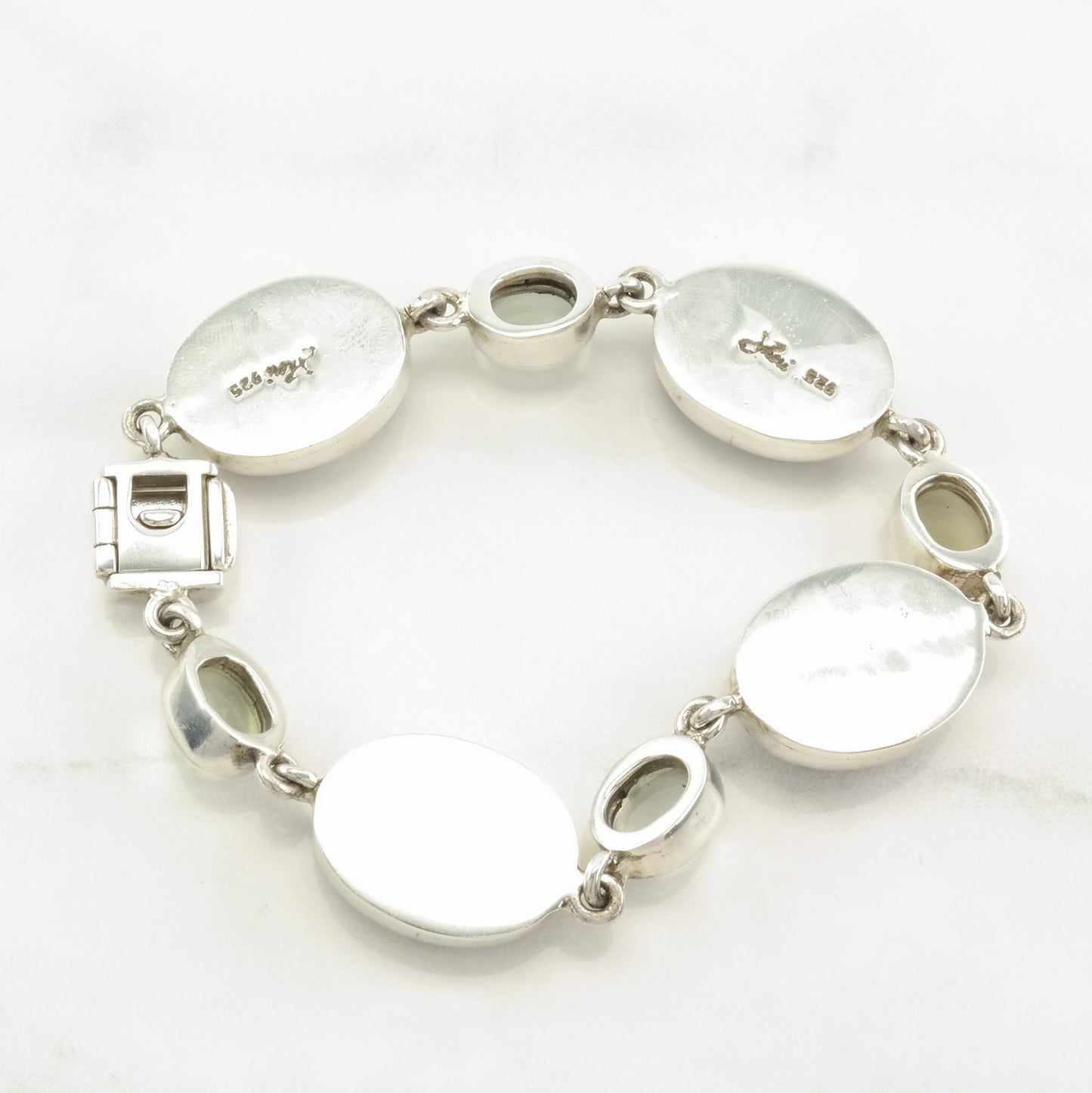 Designer Sterling Silver Link Bracelet Gemstone, Moonstone