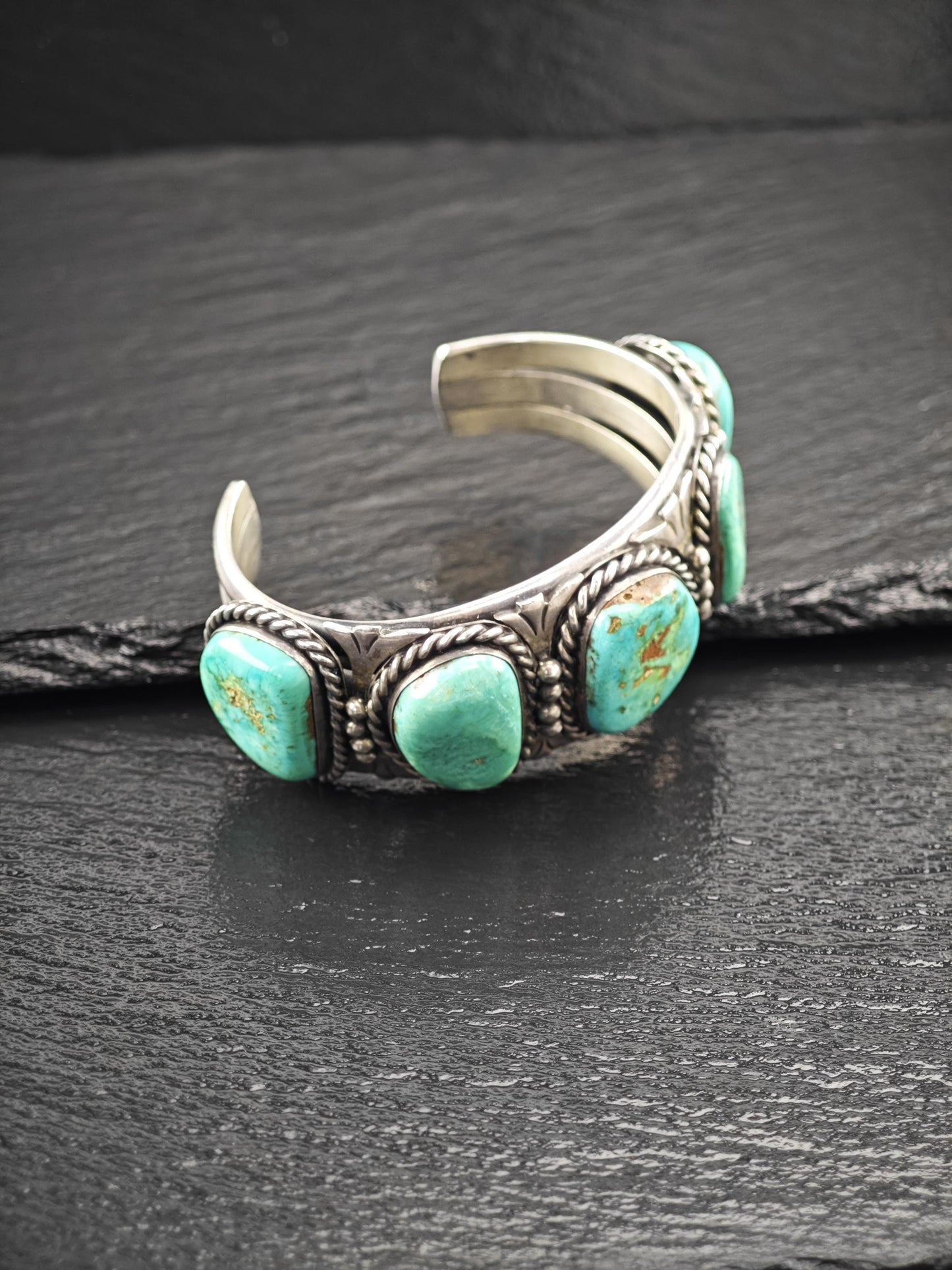 Heavy Native American, Royston Cuff Bracelet Sterling Silver