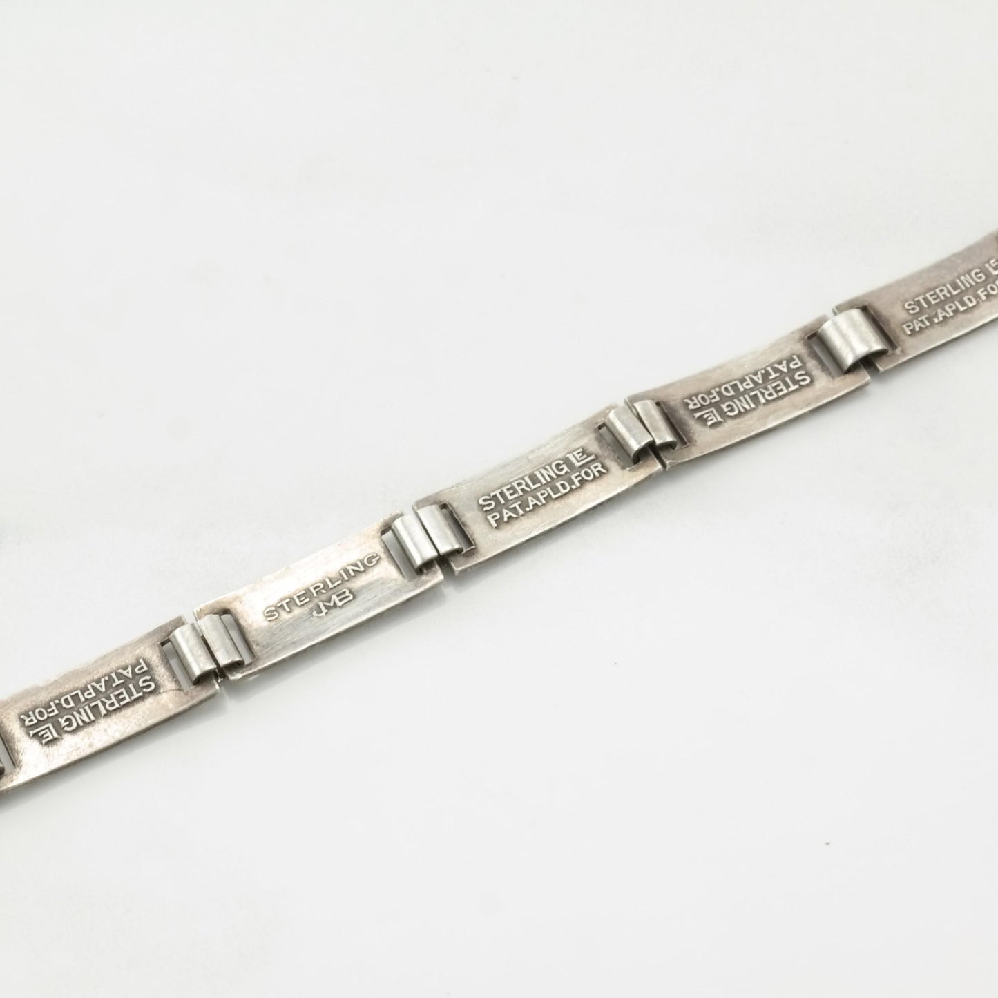 Art Deco Sterling Silver Link Bracelet Engraved Initials Names