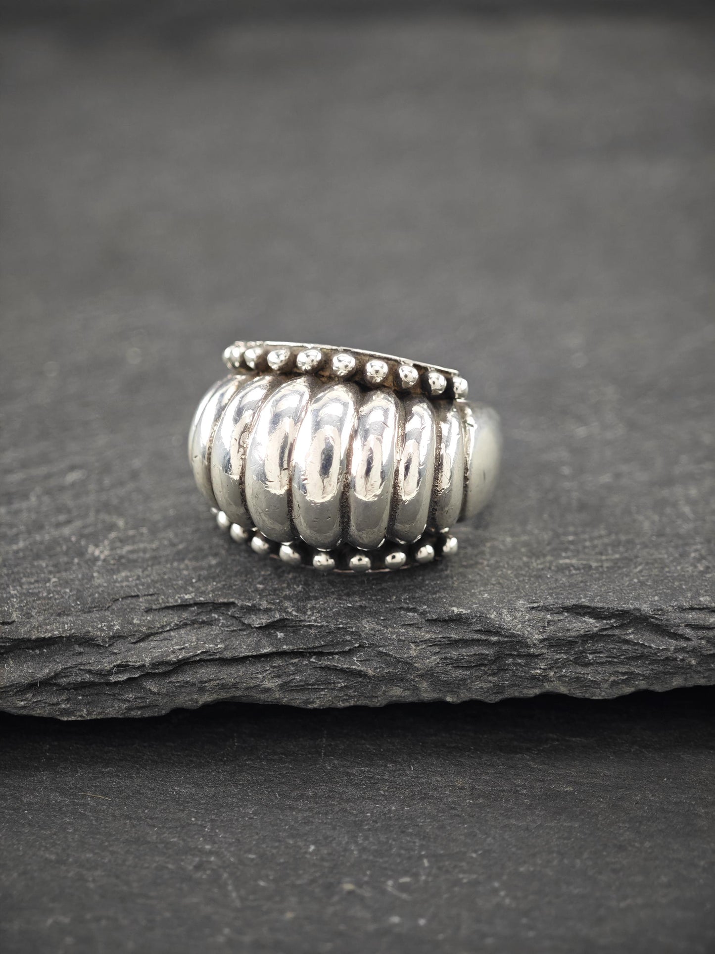 Vintage Scalloped Ring Sterling Silver