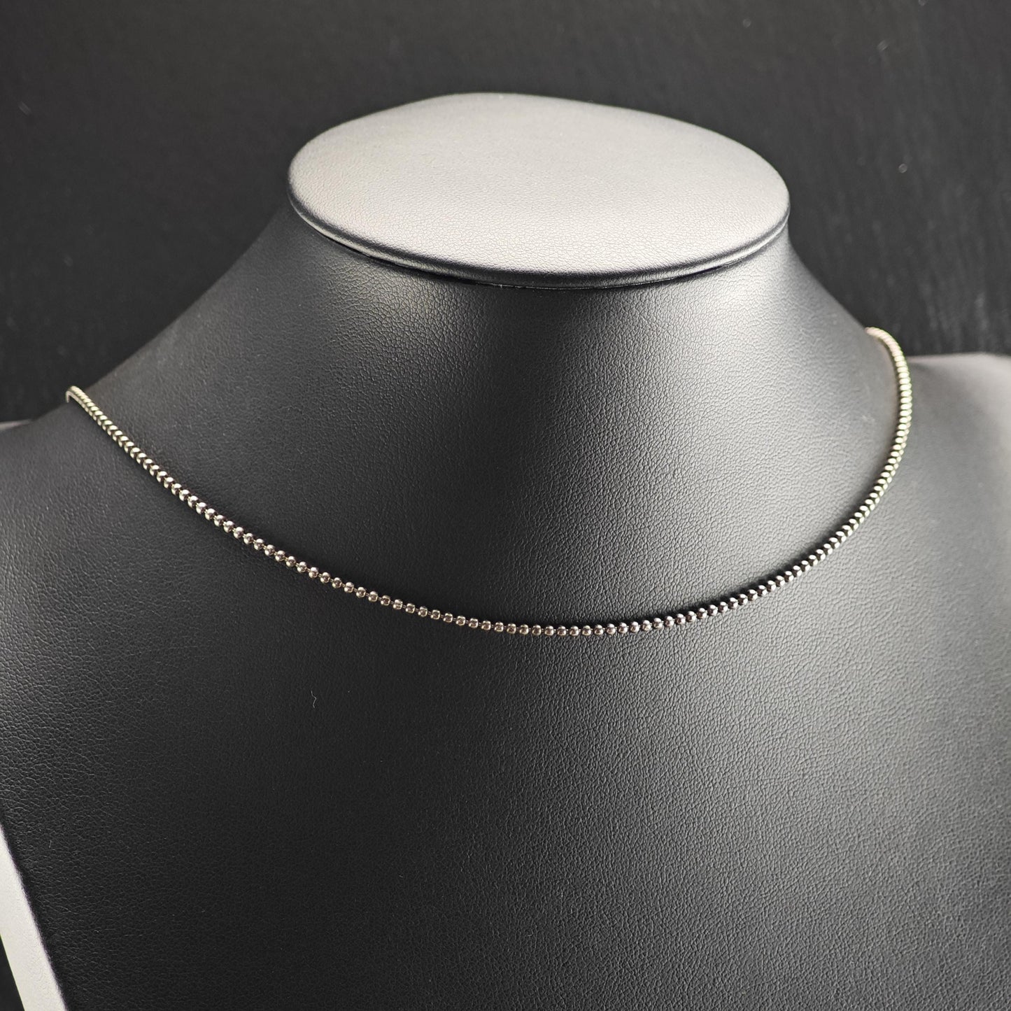Black Oxidized Ball Chain Sterling Silver Necklace N2765
