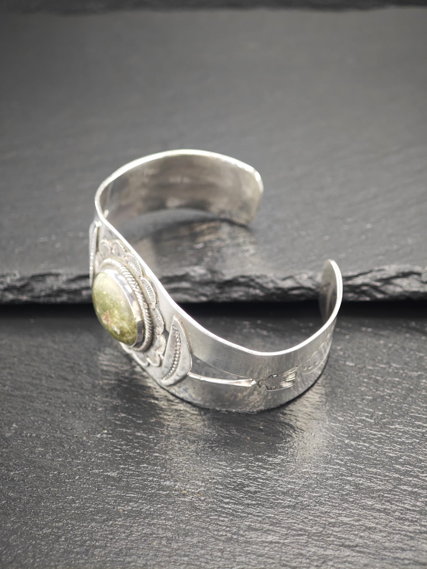 Fred Harvey Era Cerillos, Native American Cuff Bracelet Sterling Silver