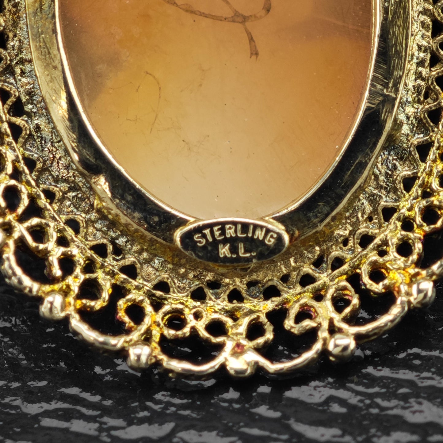 Cameo Gold Gilded Brooch/Pendant Sterling Silver