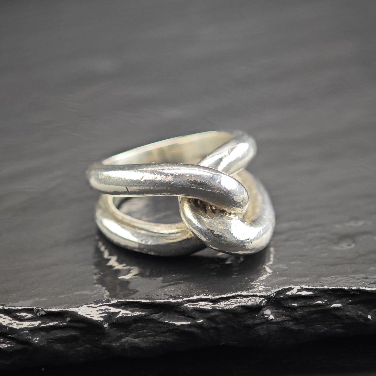Abstract Knot Ring Sterling Foreign Silver Sz 6 1/4 R6689