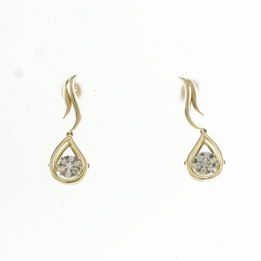 14k Diamond Gold Stud Dangle Earrings Floral, Teardrop, Dangle Sevan