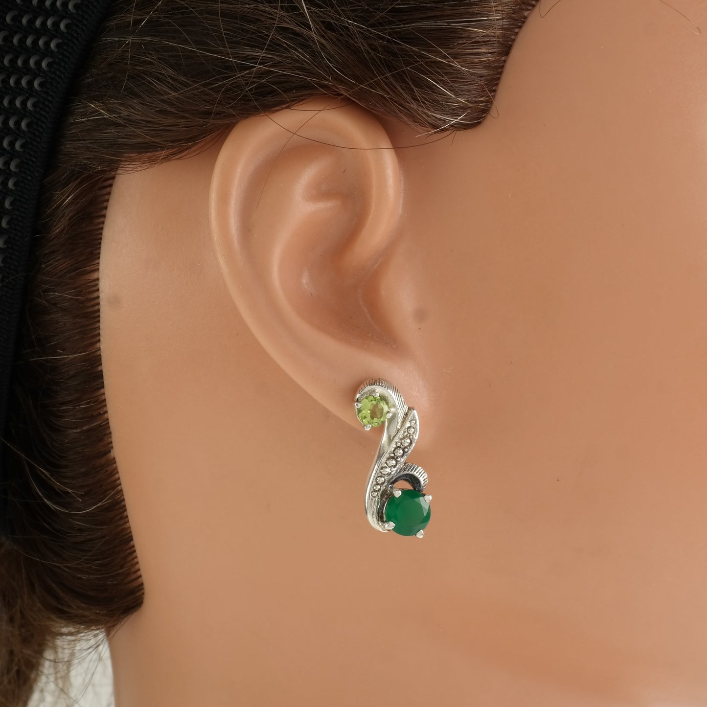 Nicky Butler Sterling Silver Green Chrysoprase Peridot Earrings Stud/Dangle