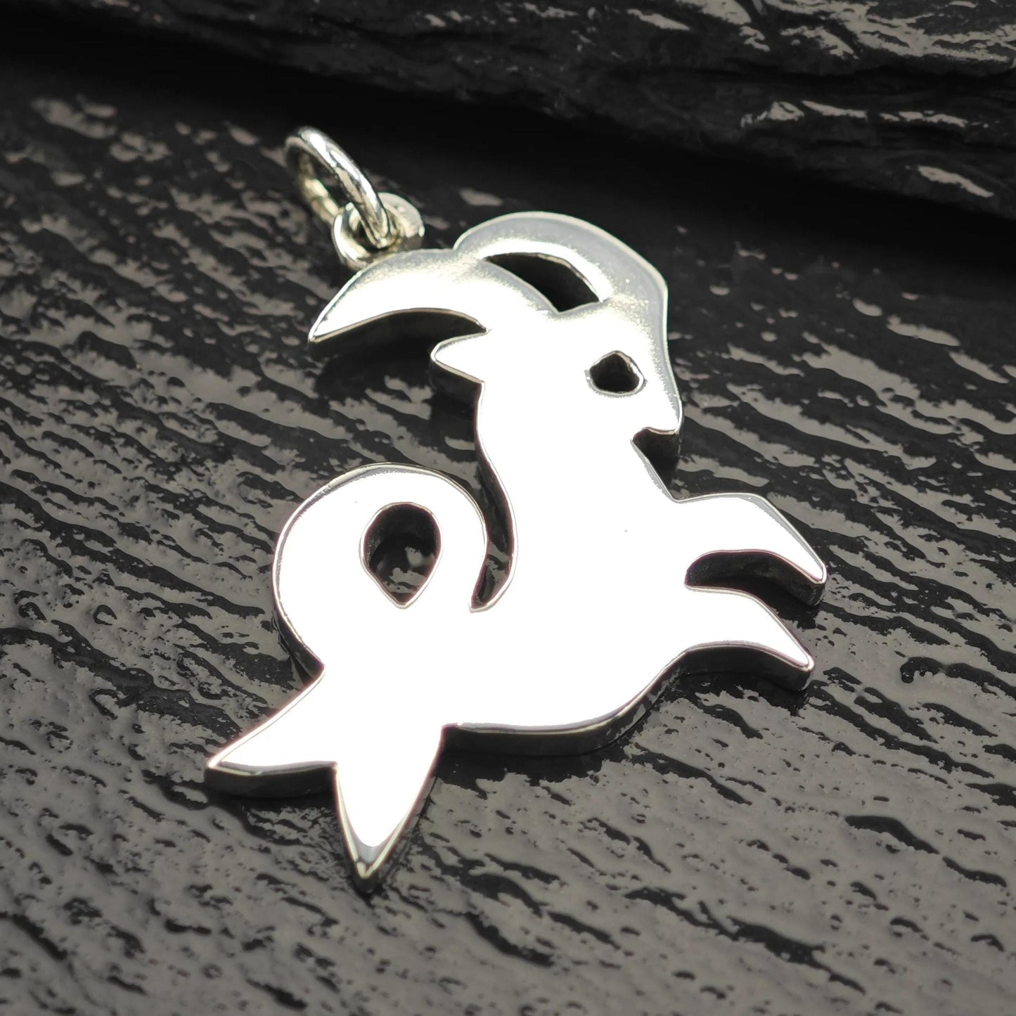 Retired James Avery Lg Capricorn Pendant Sterling Silver P2808