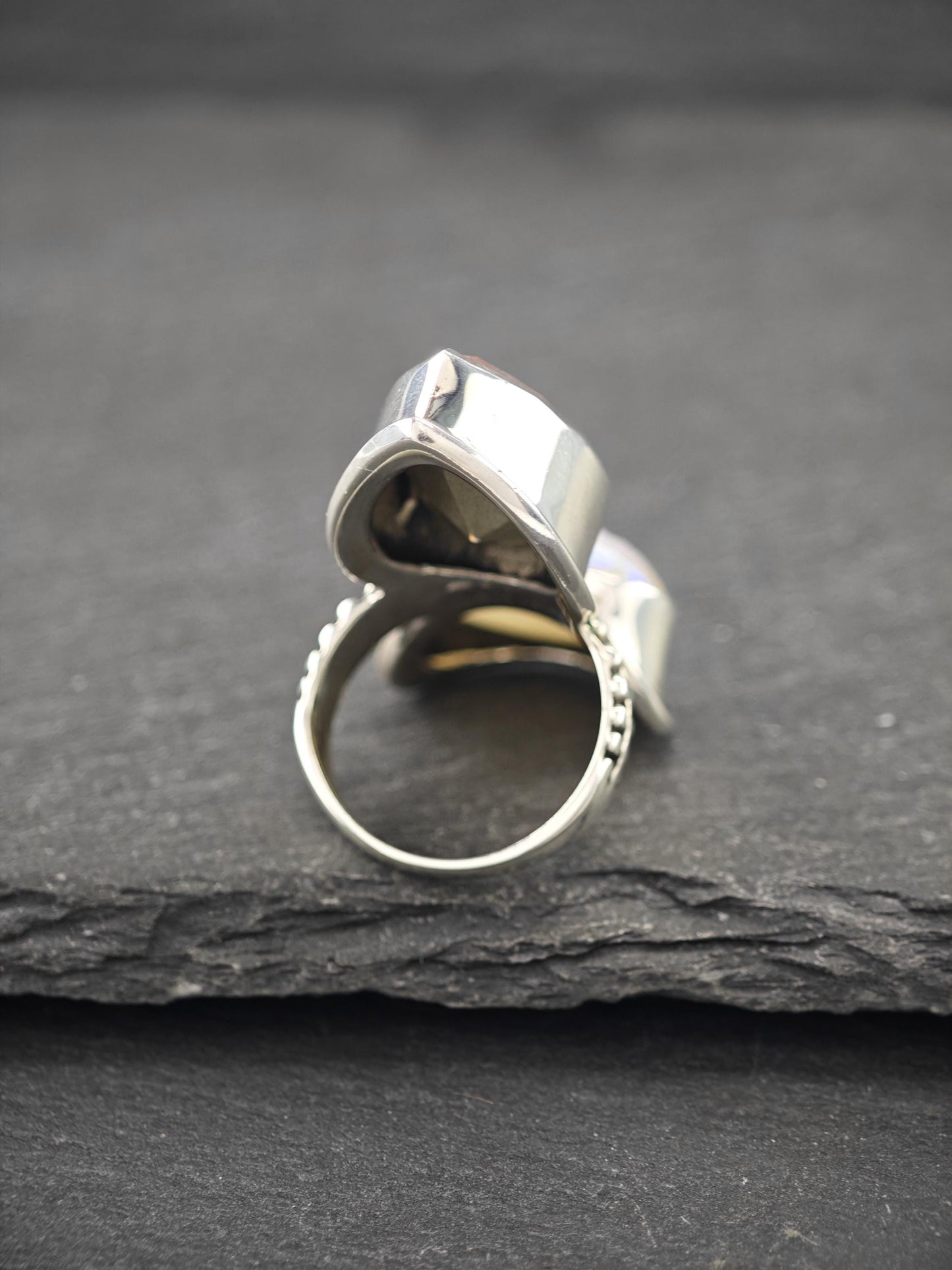 Sajen Rainbow, Druzy Ring Sterling Silver