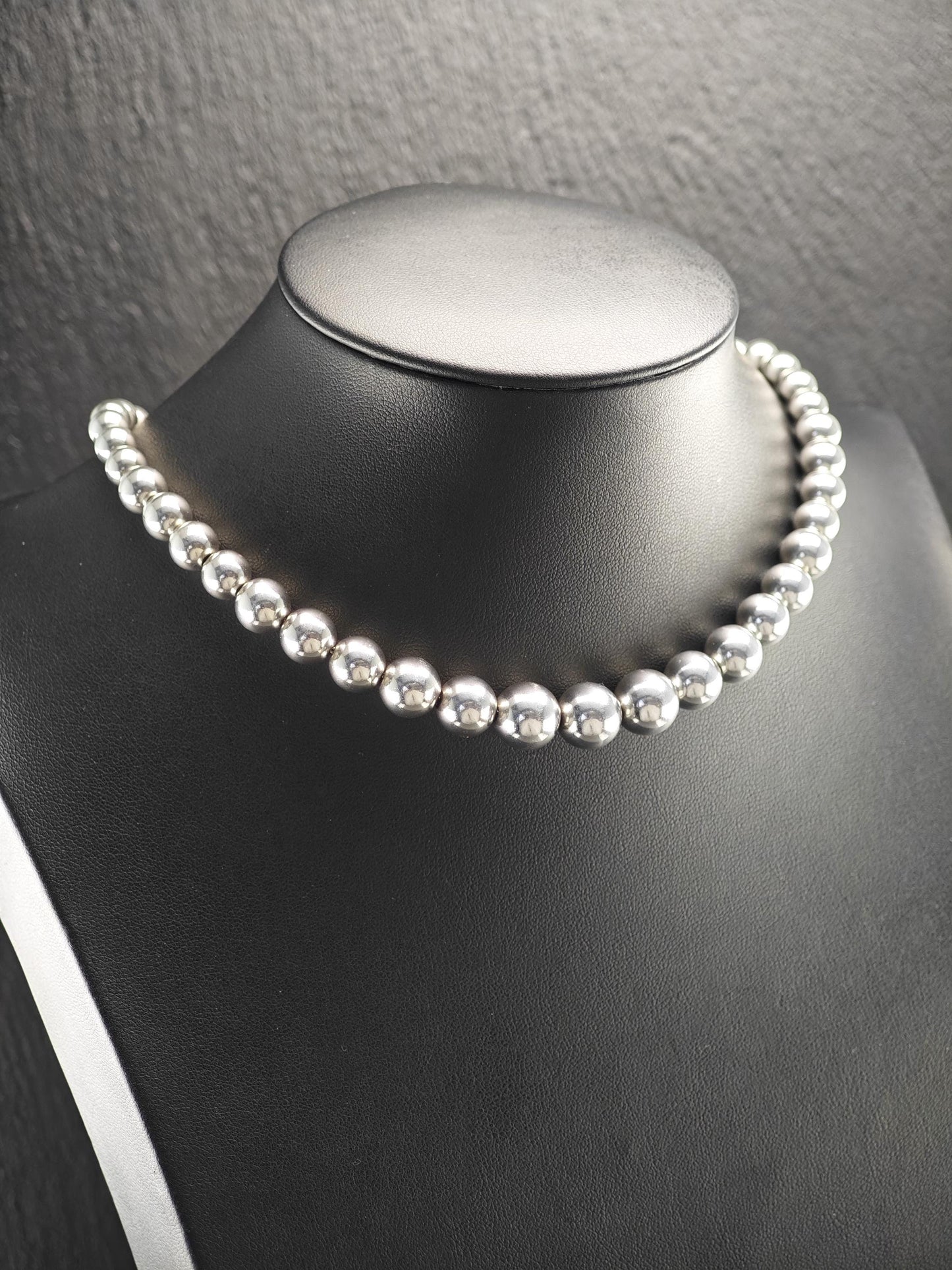 Vintage Tiffany & Co Hardwear, Beaded Necklace Sterling Silver N2488