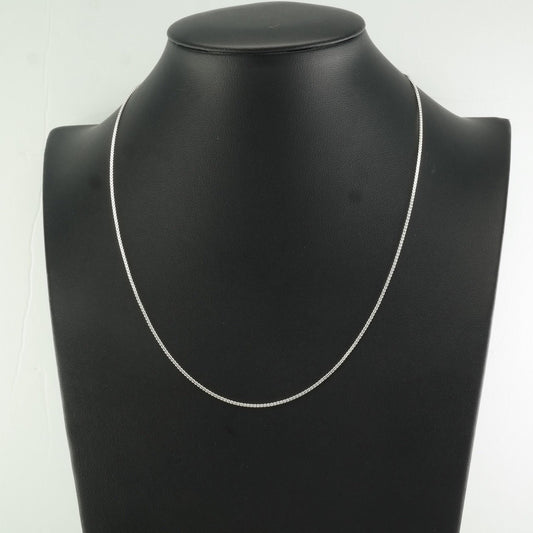 1mm 18inch Box Chain Italy Sterling Silver, Lobster Clasp