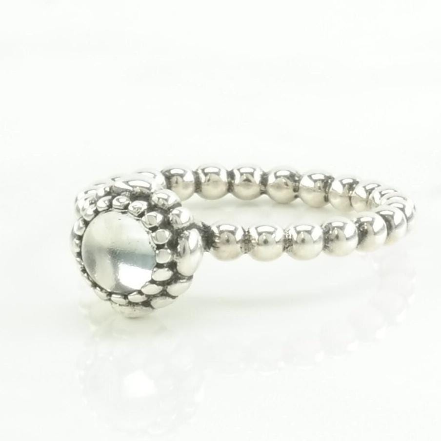 Pandora Silver Ring Quartz Stackable Sterling Sz5 1/4 R5174