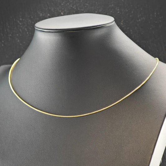 Sterling Silver Gold Plated Box Chain Necklace 30" N2638