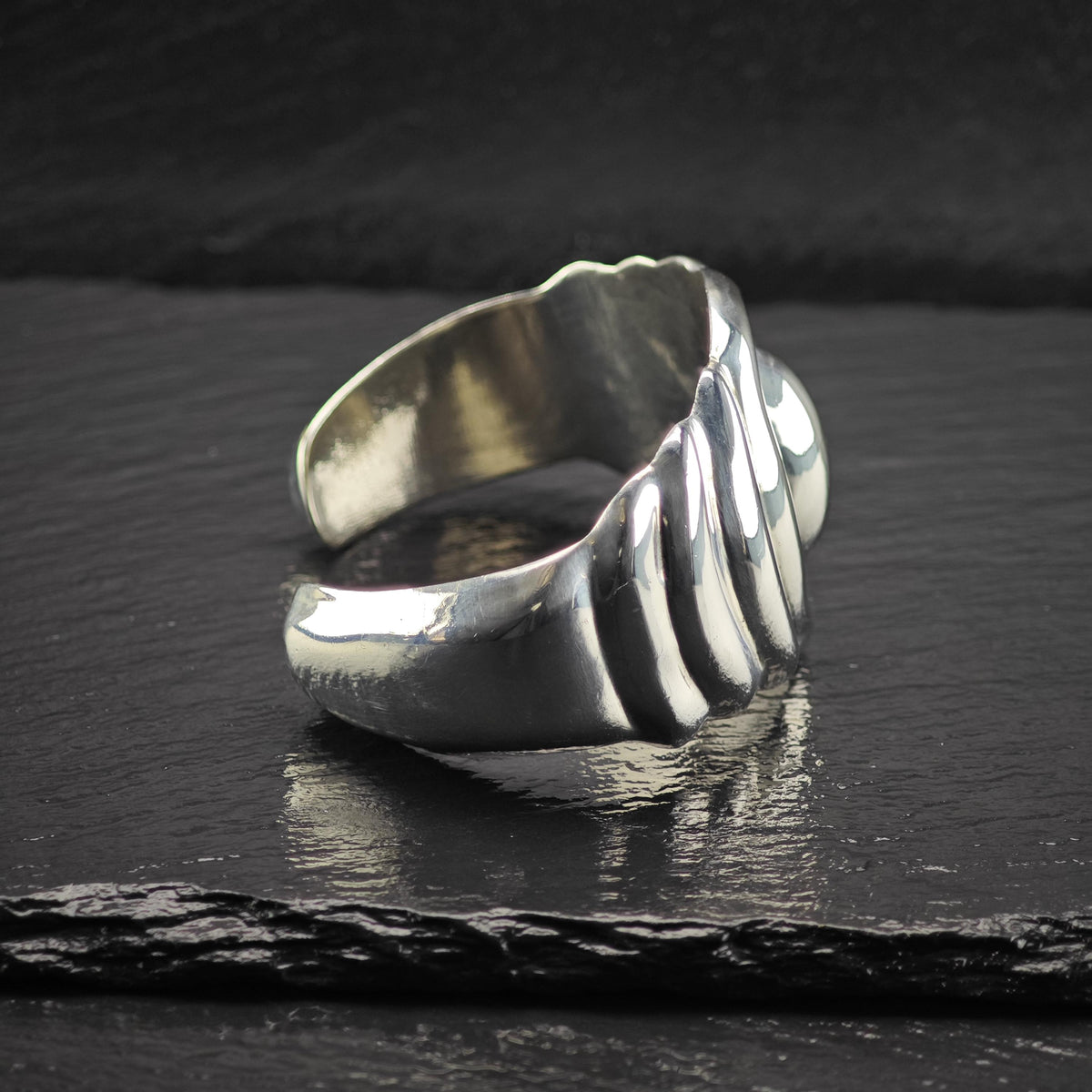 Taxco Ballesteros Modernist Abstract Sterling Silver Cuff Bracelet Sz 6 1/4" BR3193