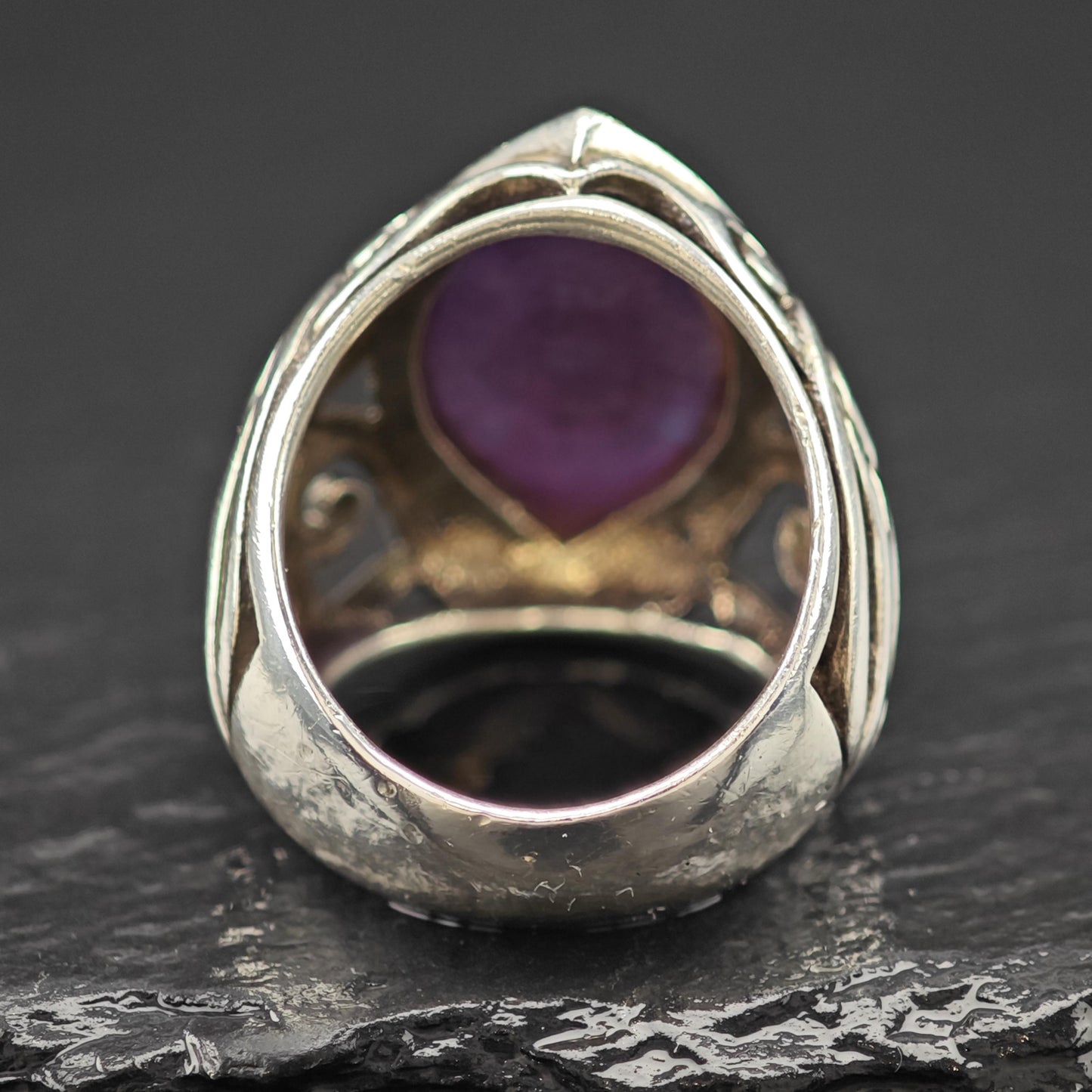 Purple Mojave Statement Ring Sterling Silver Size 5 3/4 R6082