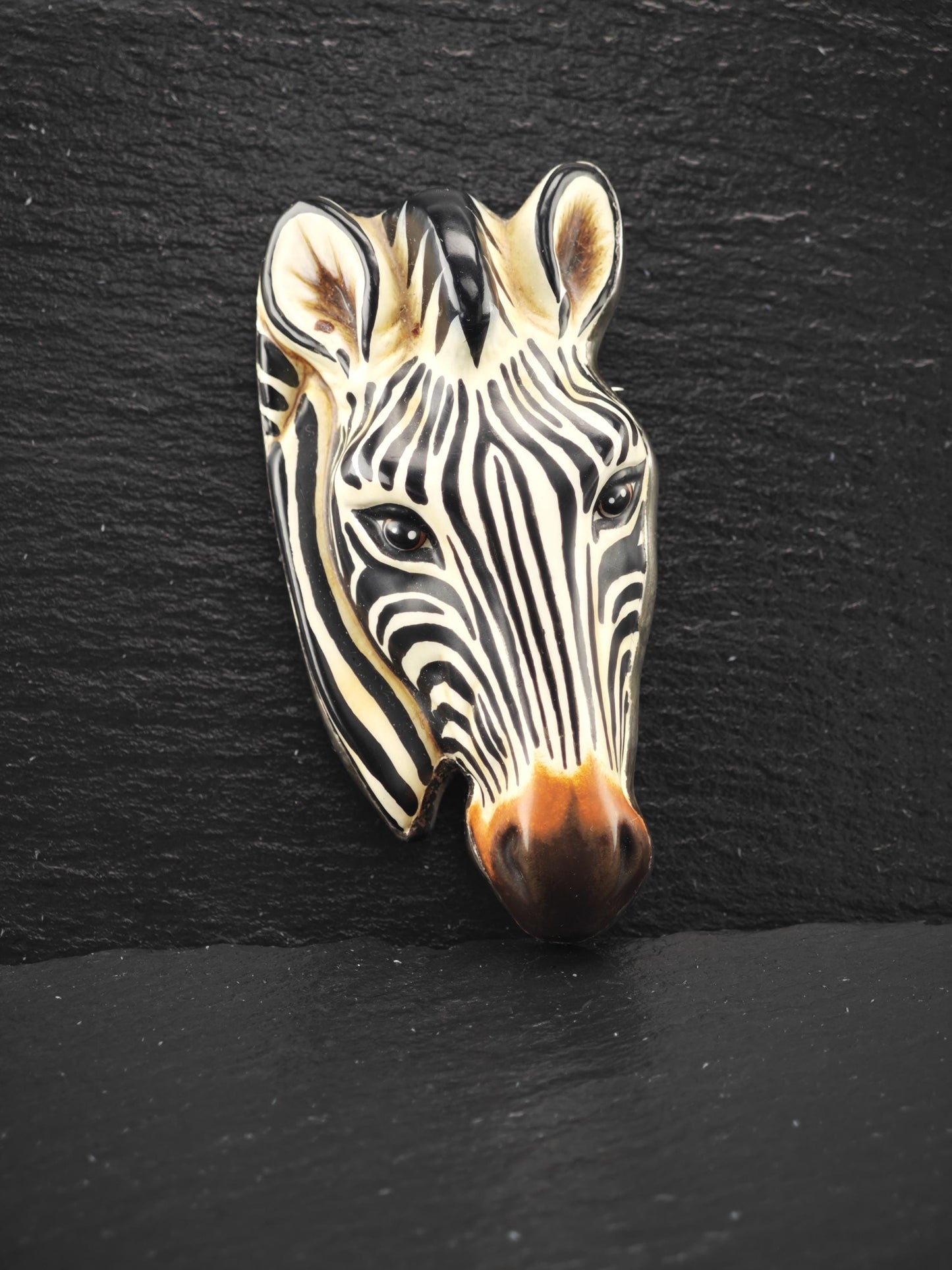 Sergio Bustamante Sterling Silver Brooch Pendant Zebra Multi-color B2053