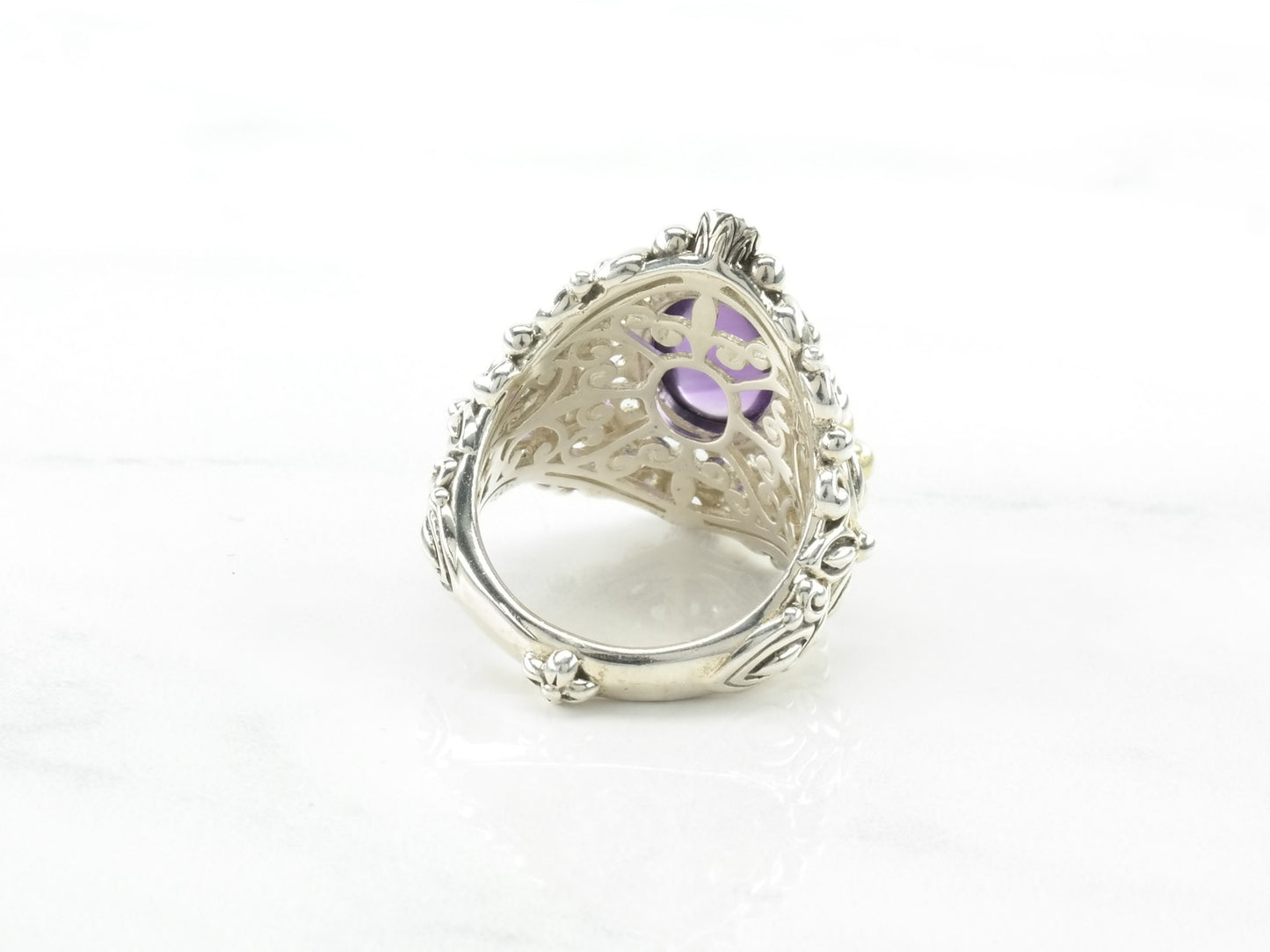 Vintage Bixby Silver Ring Amethyst Sterling Purple Size 7