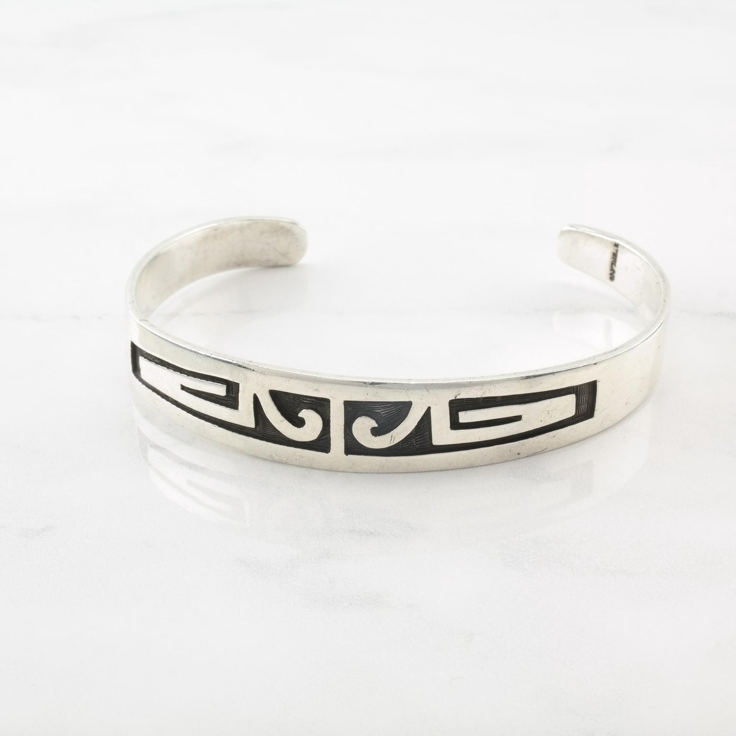 Native American Overlay Sterling Silver Cuff Bracelet