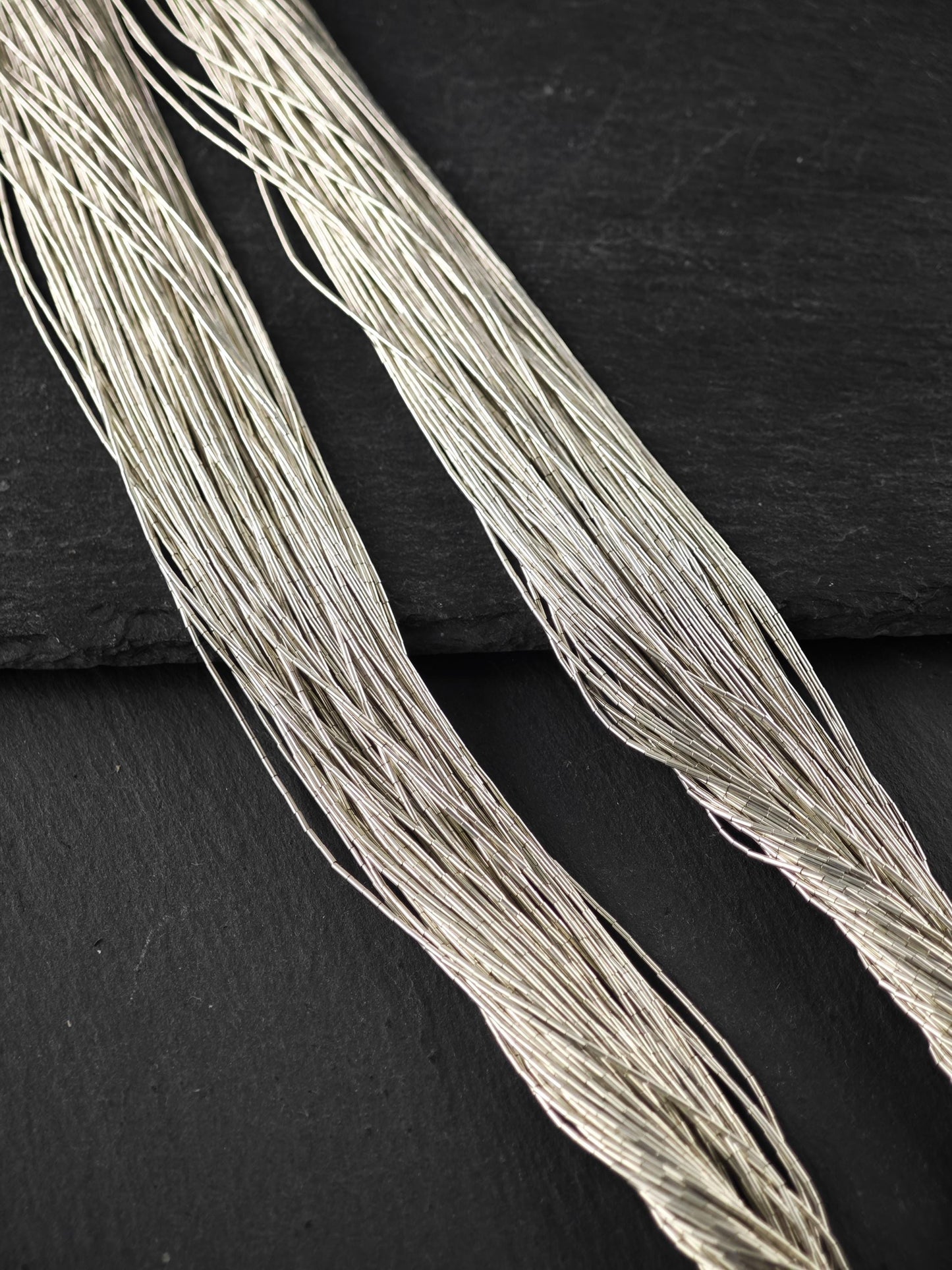 Sterling Silver, Liquid Heishi 75 Strand Necklace N2434