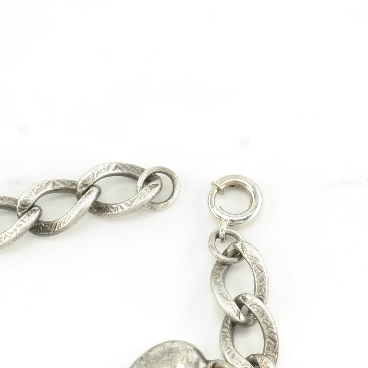 Victorian Sterling Silver Link Bracelet Charm