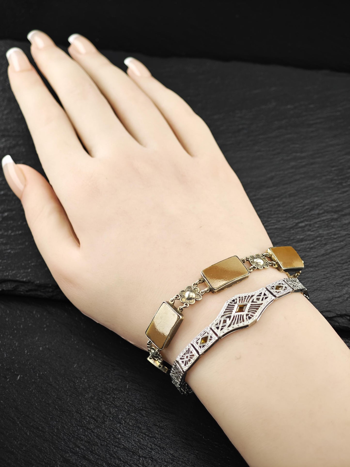 Art Deco Simmons Paste Bracelet Sterling Silver