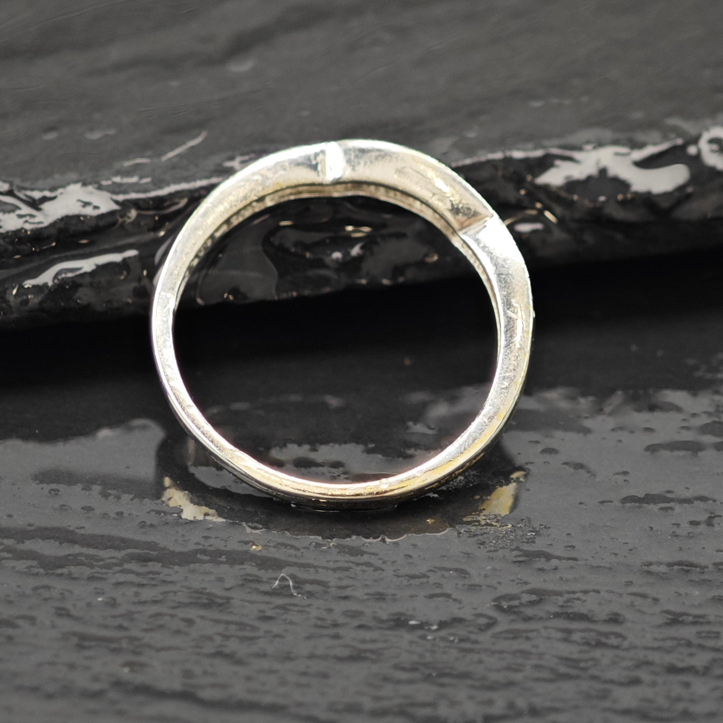 Stackable Yellow Diamond Ring Sterling Silver Sz 6 3/4 R6205
