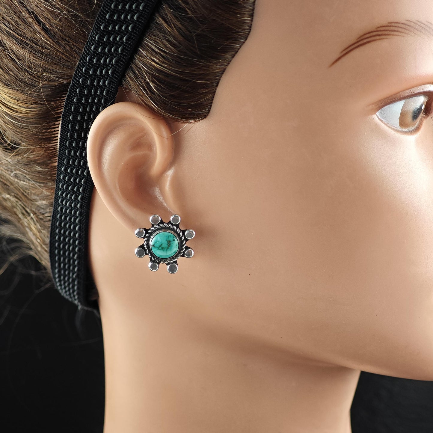 Choice of Native American Turquoise Stud Earrings Sterling Silver