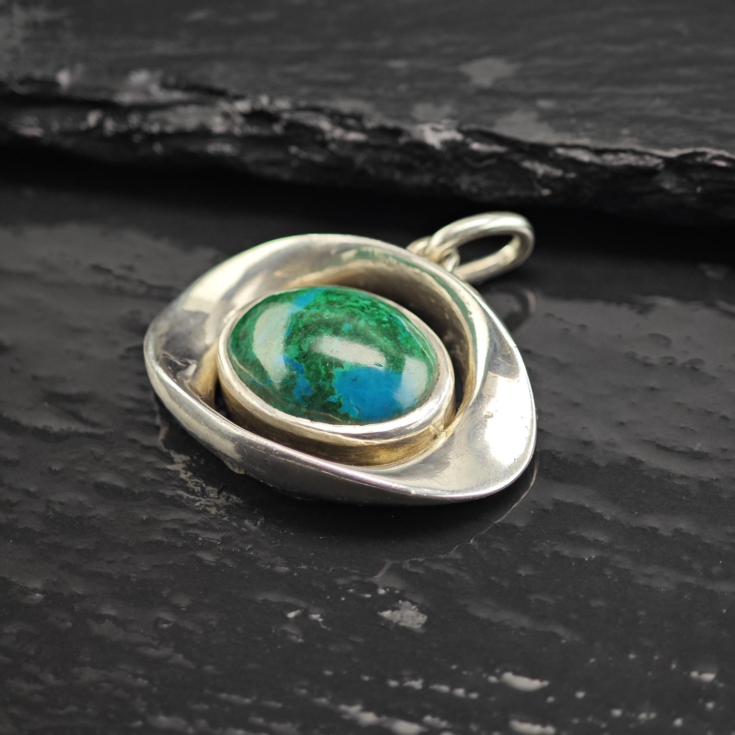 Chrysocolla Pendant Sterling Silver P3059