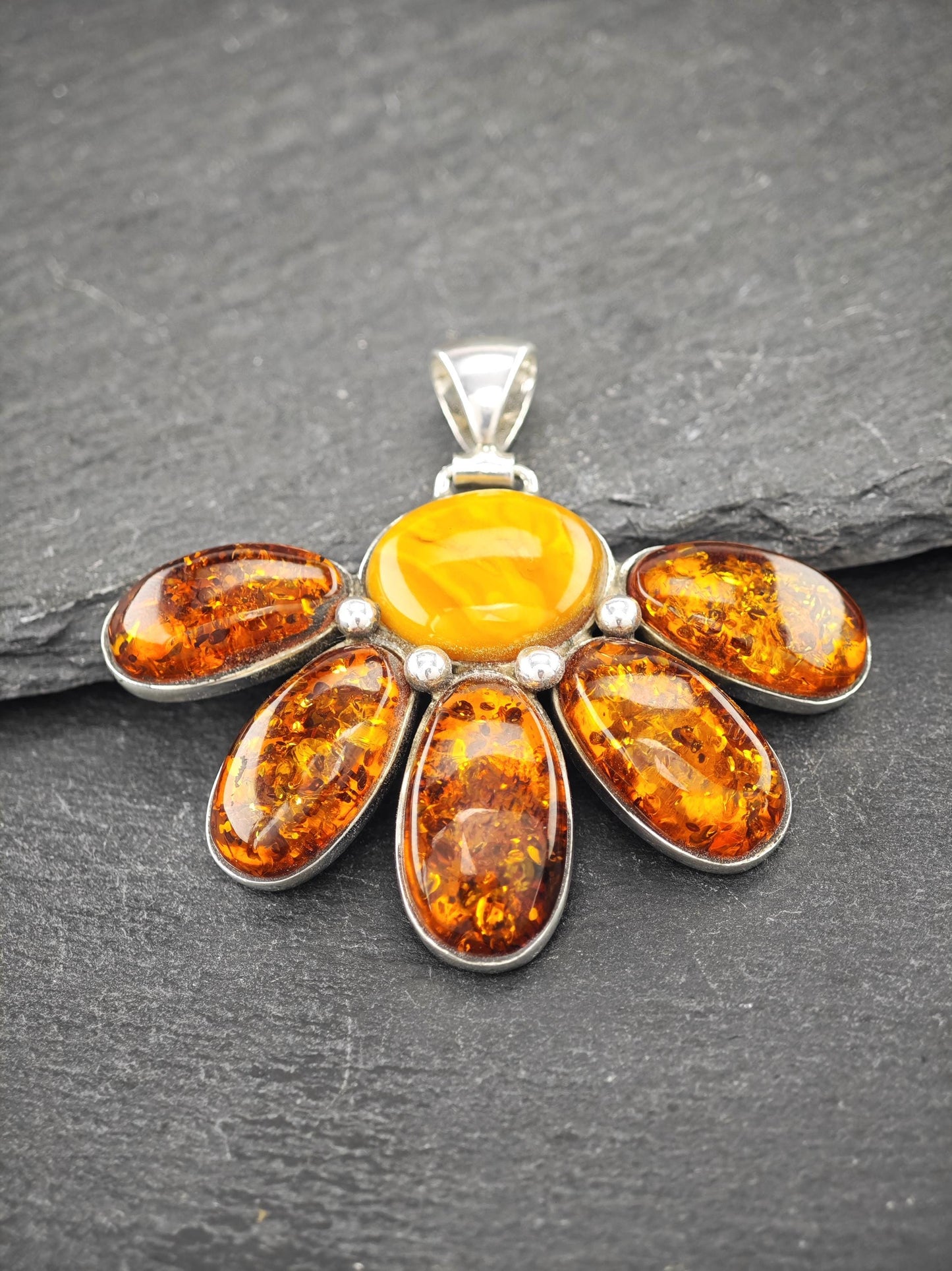 Choice of Vintage Orange Gemstone Pendants Sterling Silver
