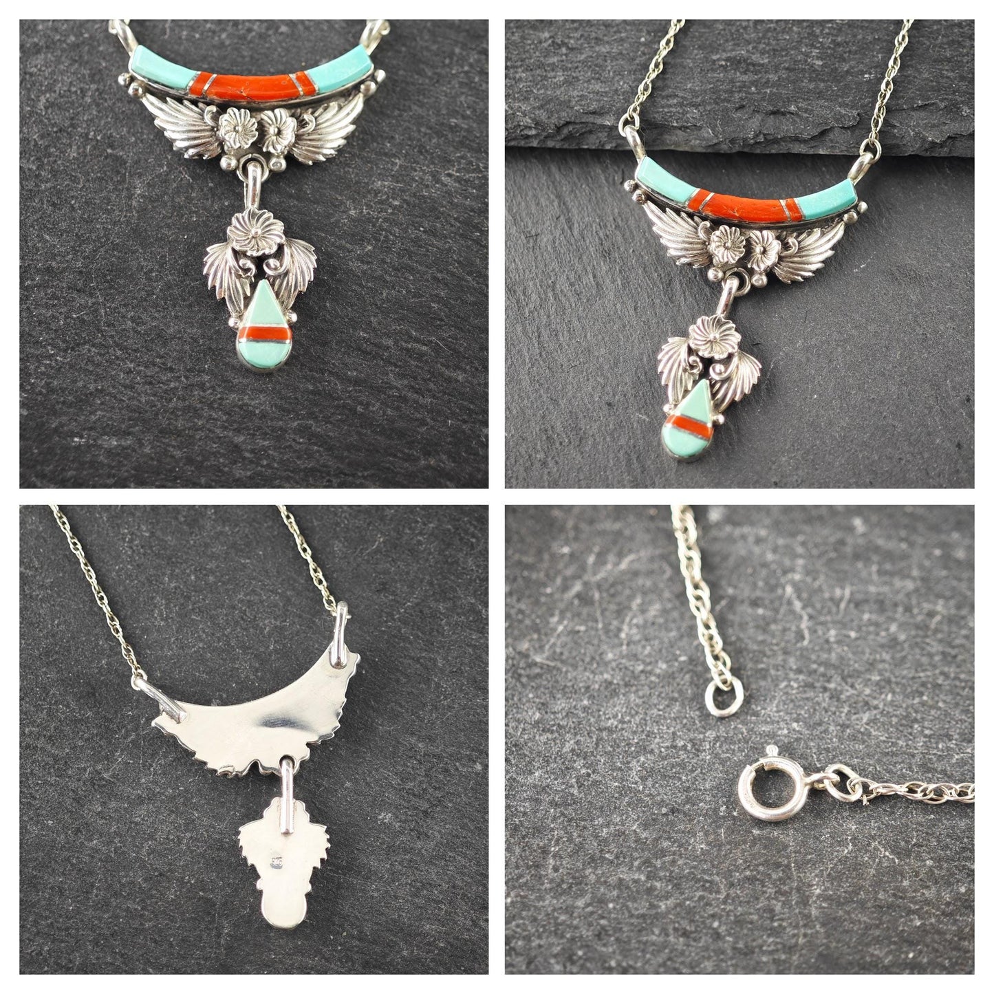 Choice of Vintage Sterling Silver Floral Necklace N2437